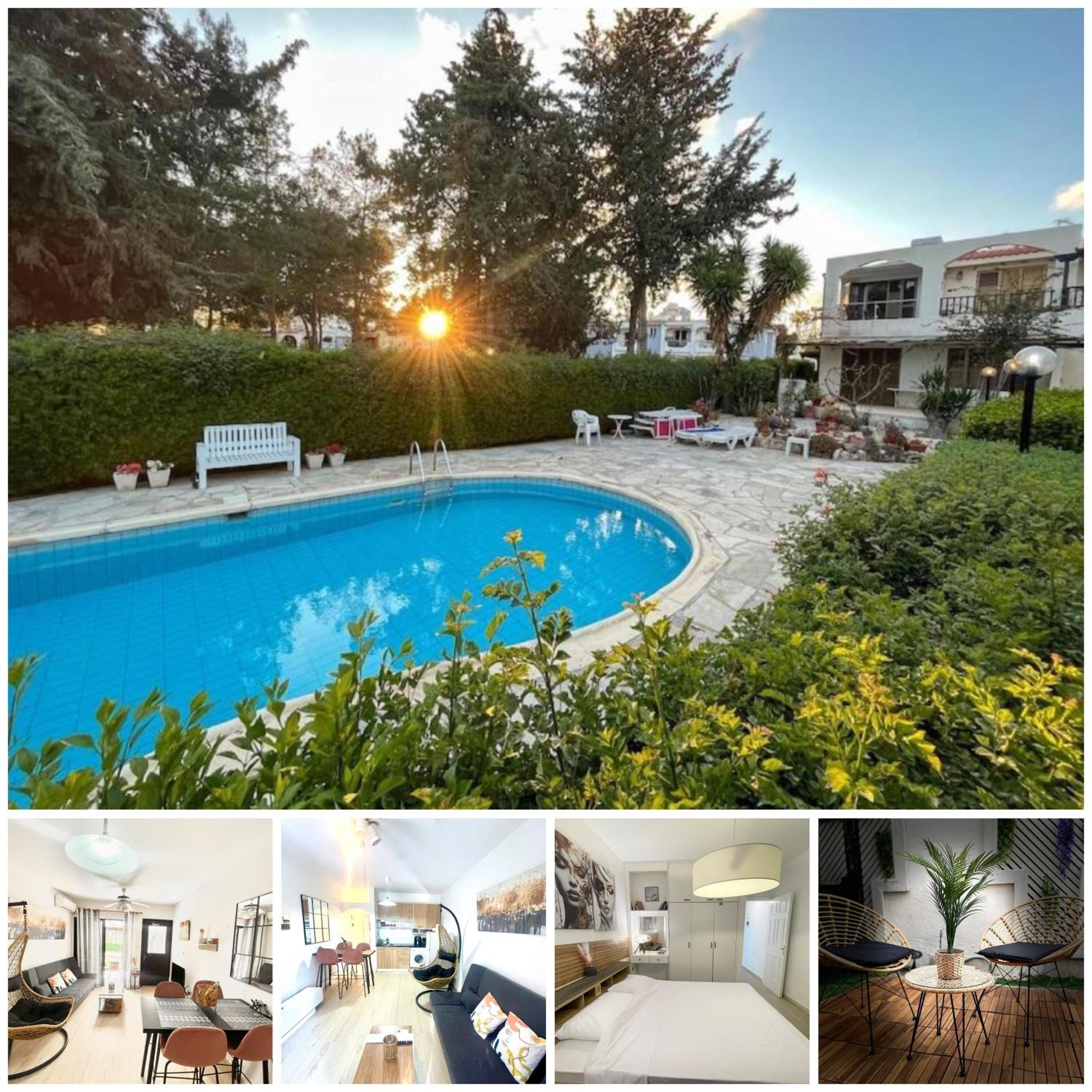 Ibiscus Pool & Garden Apartment Walk to Beach, Harbour & Castle, Kato Paphos