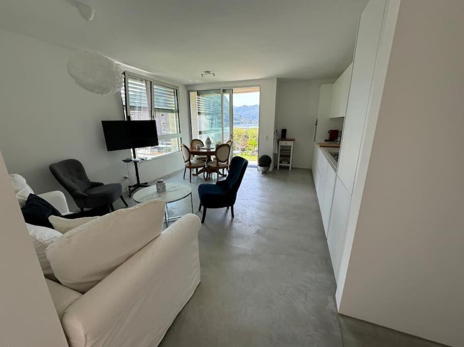 Neue Gartenwohnung mit Sicht auf den Luganersee