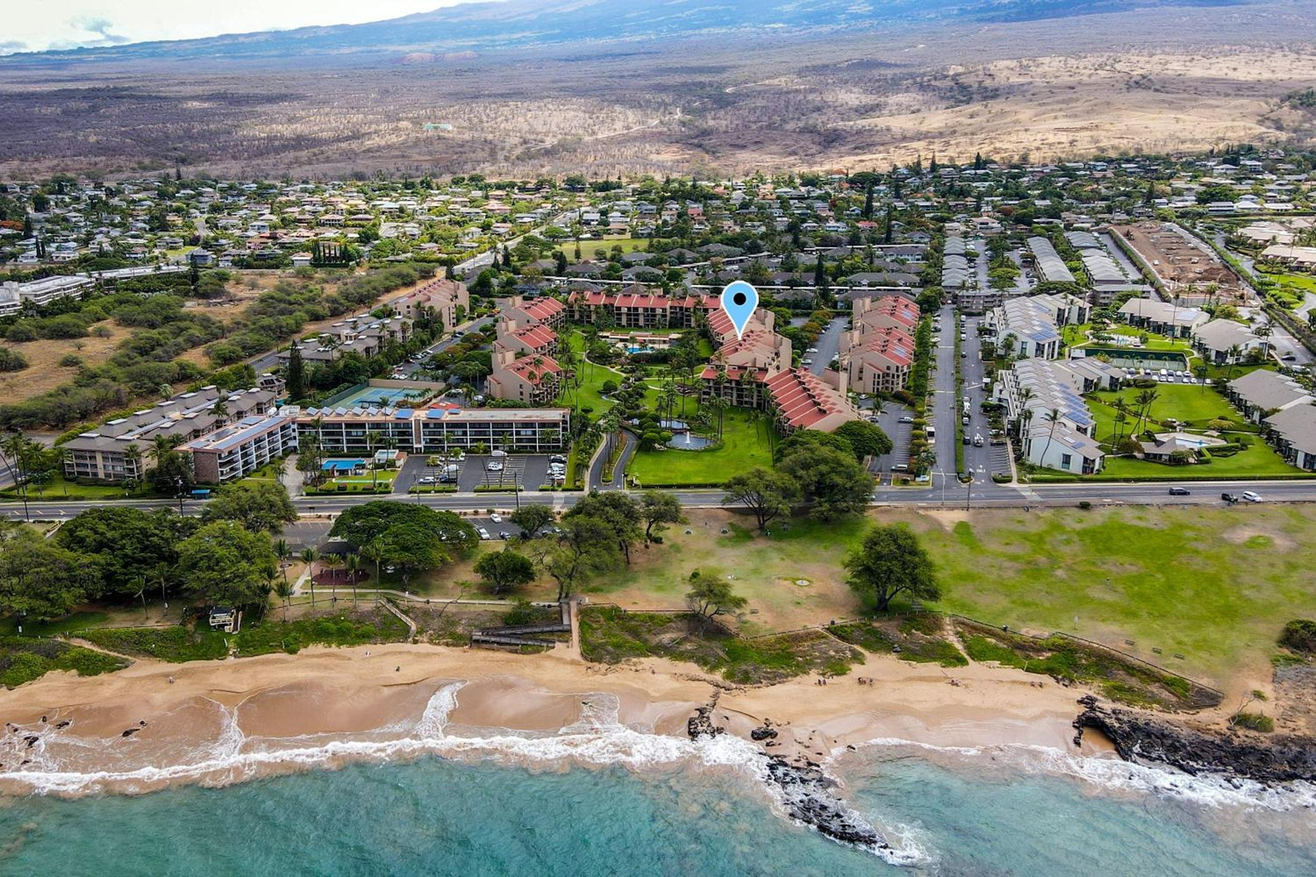 Kamaole Sands 7-406, Courtyard & Ocean Views, AC