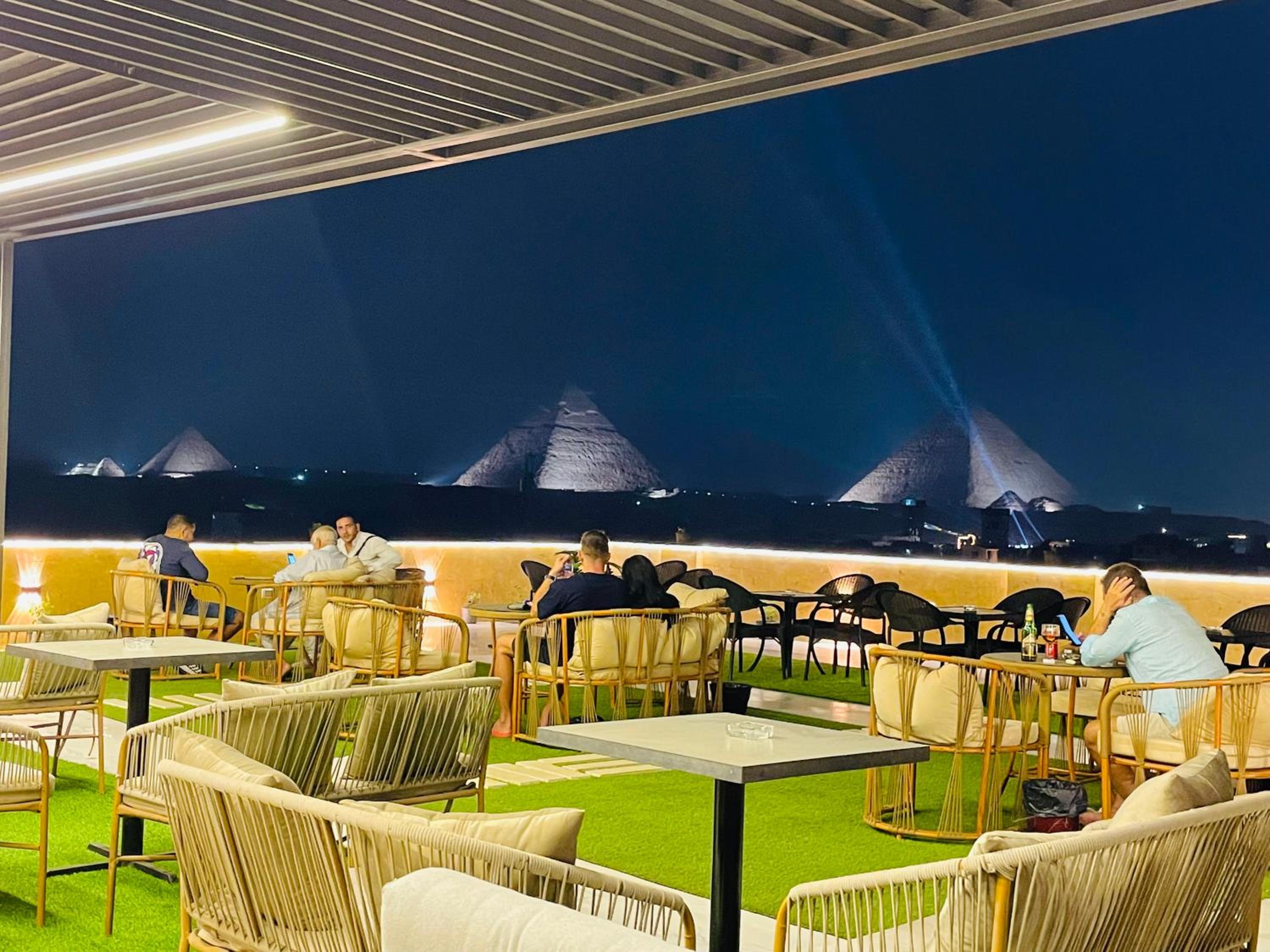 golden mask pyramids view