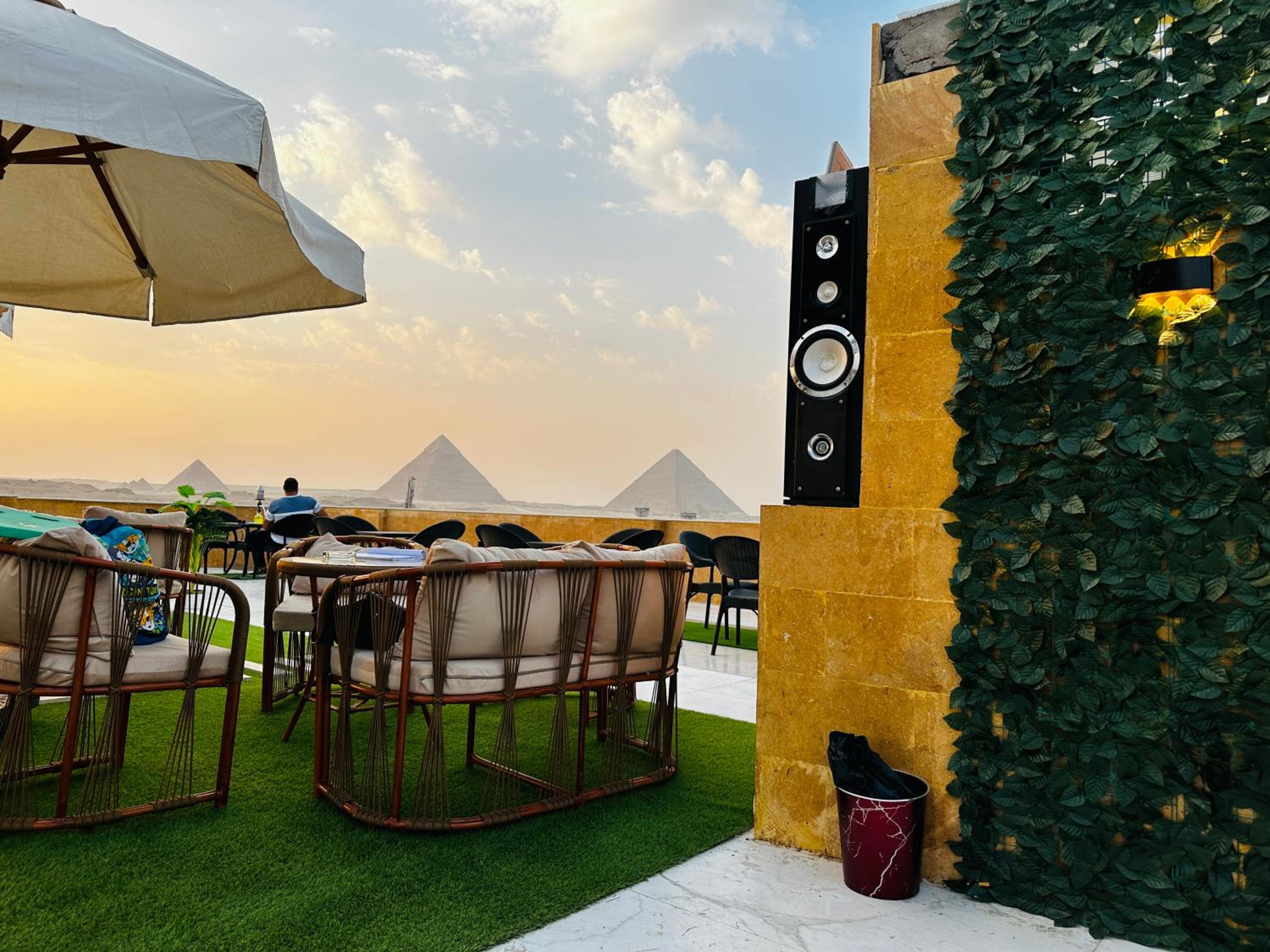 golden mask pyramids view