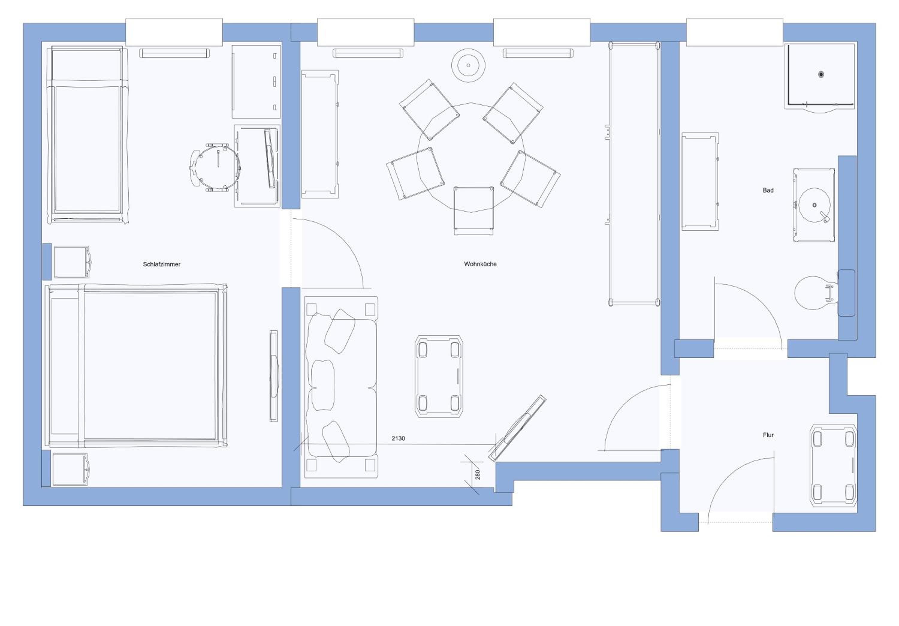 SchillerApartment Hof, Küche, 24h Digital-Checkin, Parkplatz, WLan250MBit