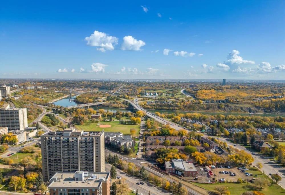 Downtown Near Rogers Place with Covered Parking, Sleeps 6, Pool Table, Sauna, Gym, Two Bedrooms & More
