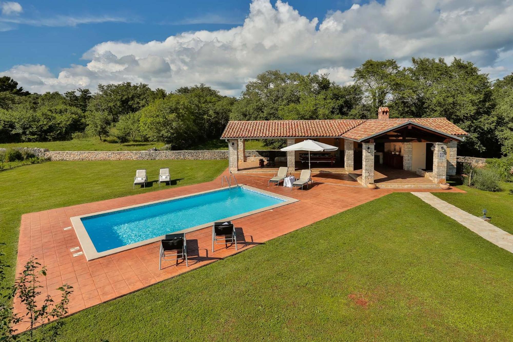 House Edera in Central Istria for 6 people with large garden and salt - water private pool view 2