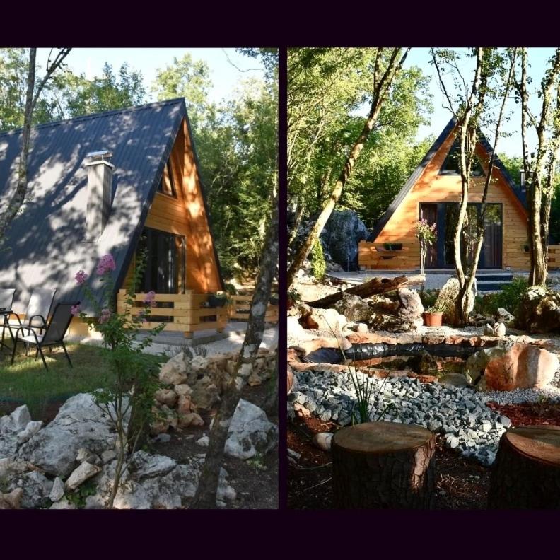 Woodland paradise Charming wooden houses in stone