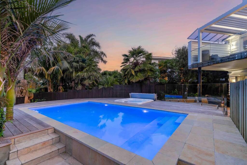 Poolside Cityscape