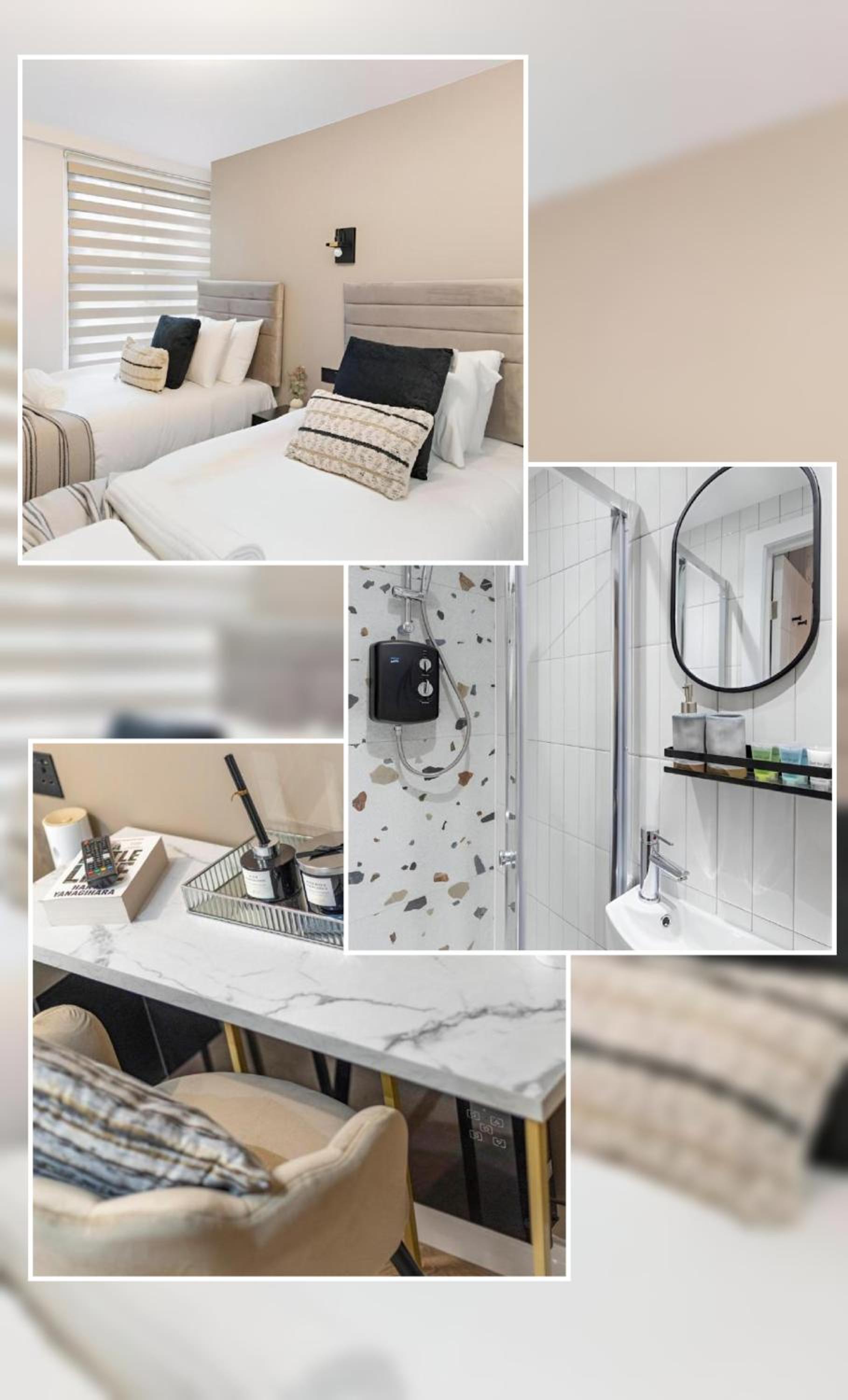 Urban Duo Escape: Trendy Studio with Twin Beds view 2