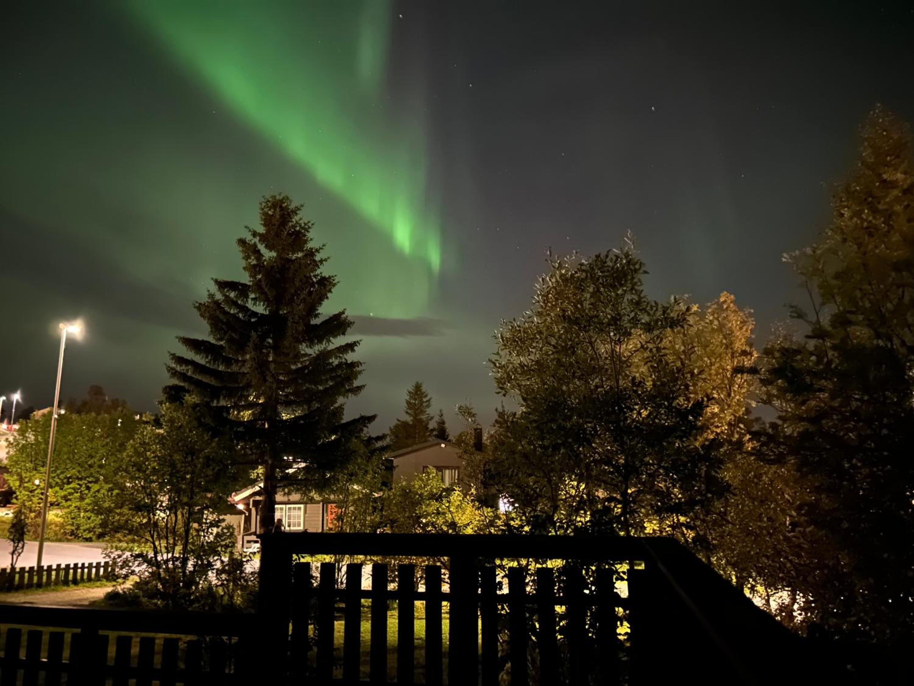 House in the lights and Aurora view 4