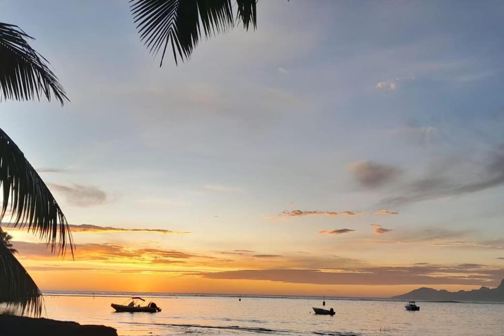 Tehei Beach House Wifi AC Beachfront Sunset view 5