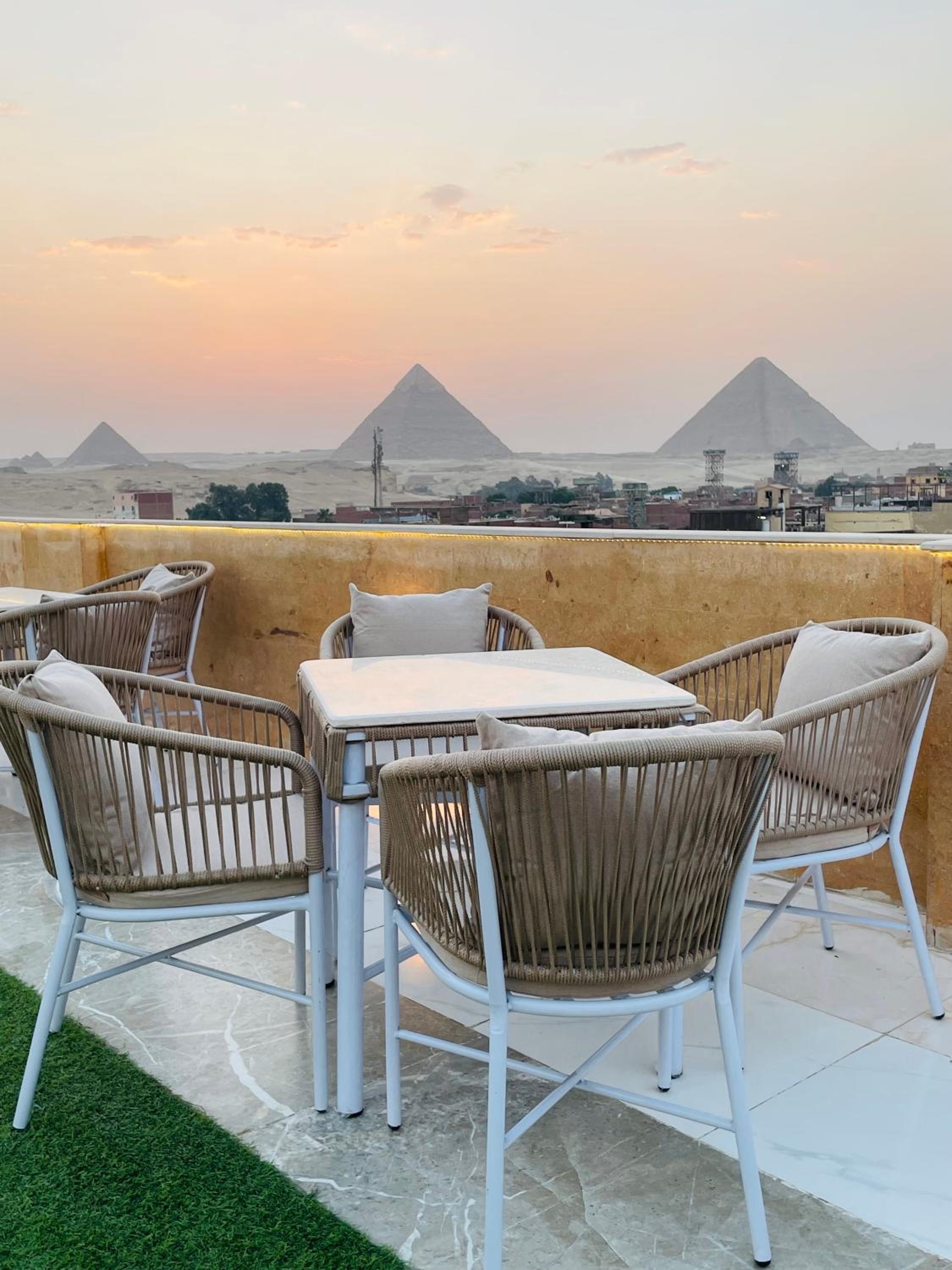 golden mask pyramids view