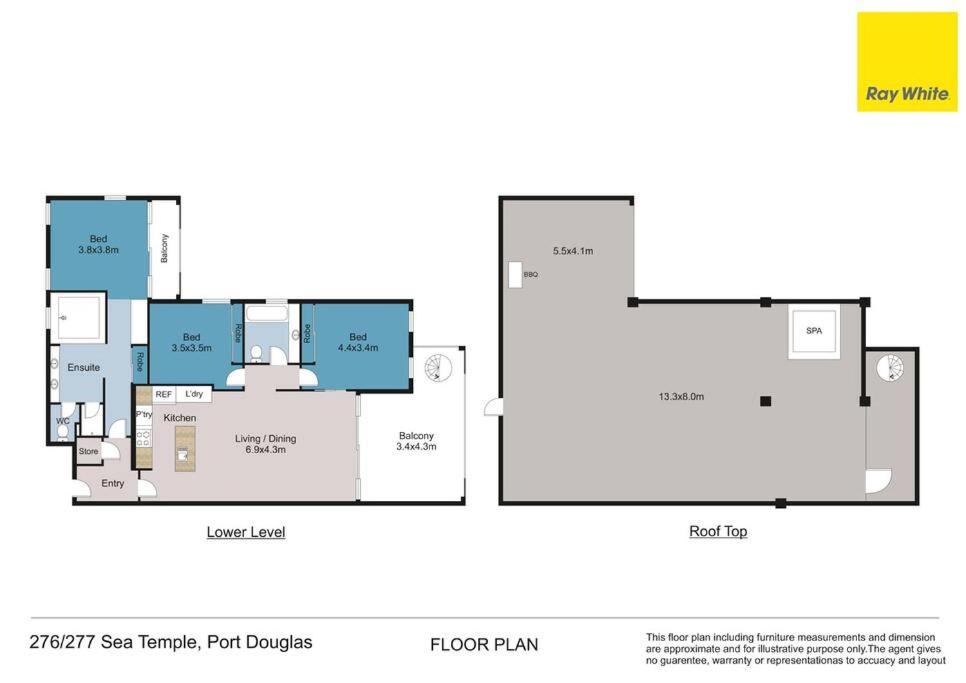 Luxury Port Douglas beachside 3 Bedroom Temple Apartment with Private roof top terrace Due to copyright we can't disclose the resort name but google Port D