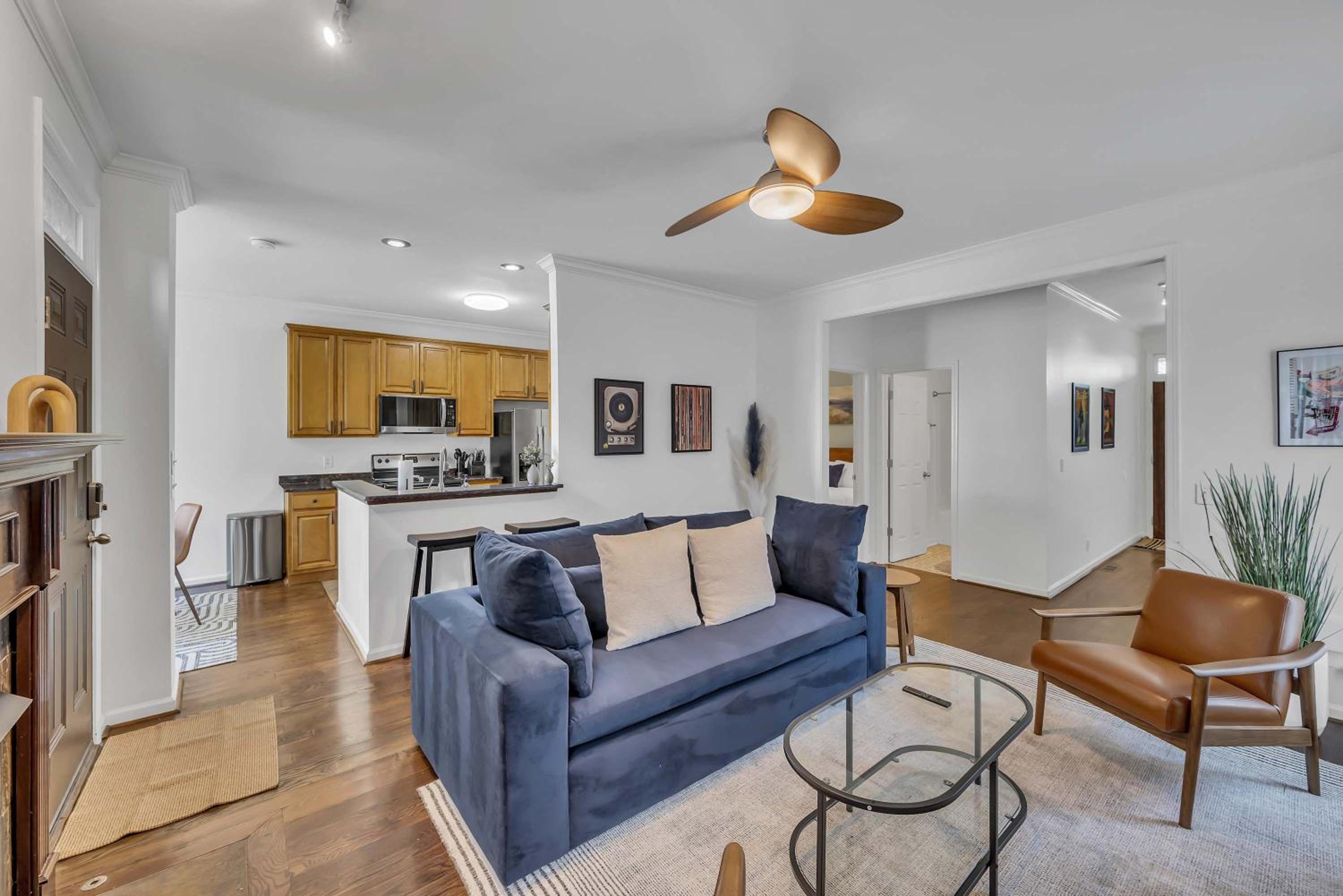 Stylish Home Near Downtown with 3 Bedrooms & 3 Baths, Walk to Nashville Best Dining & Coffee Shops, Private Yard with Grill, Smart TVs in Every Room, Drive view 3