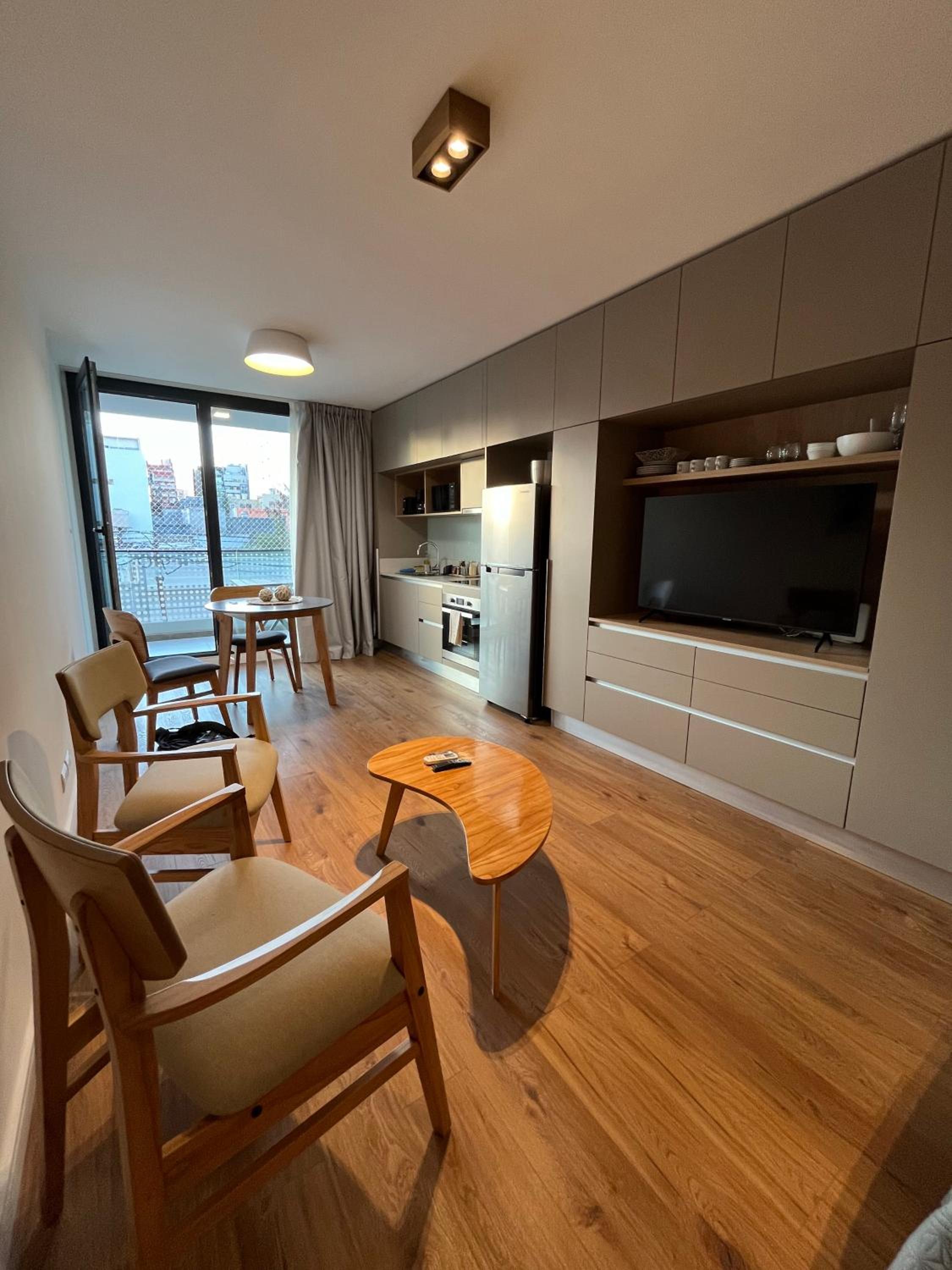 Moderno estudio con terraza y parrilla en Palermo