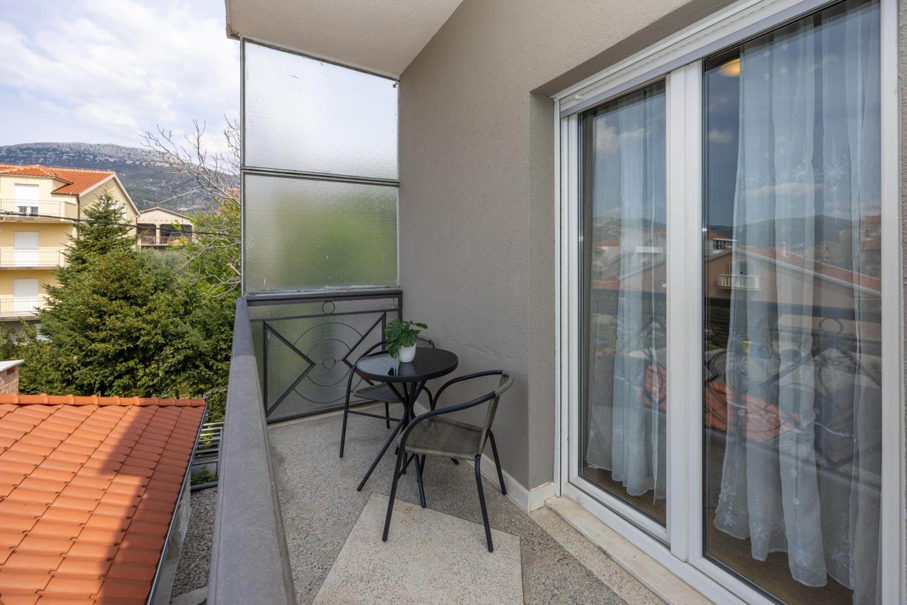 Double bed room with private bathroom and balcony