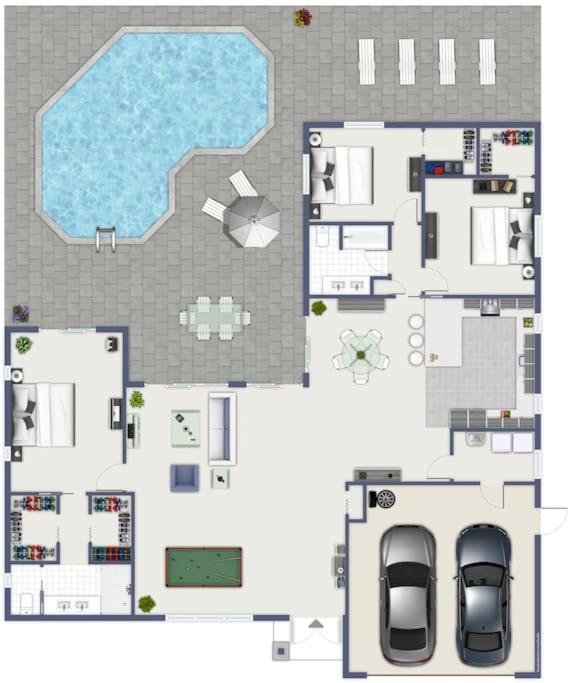 Villa Sunset Avenue by CoralVilla-modern, pool table