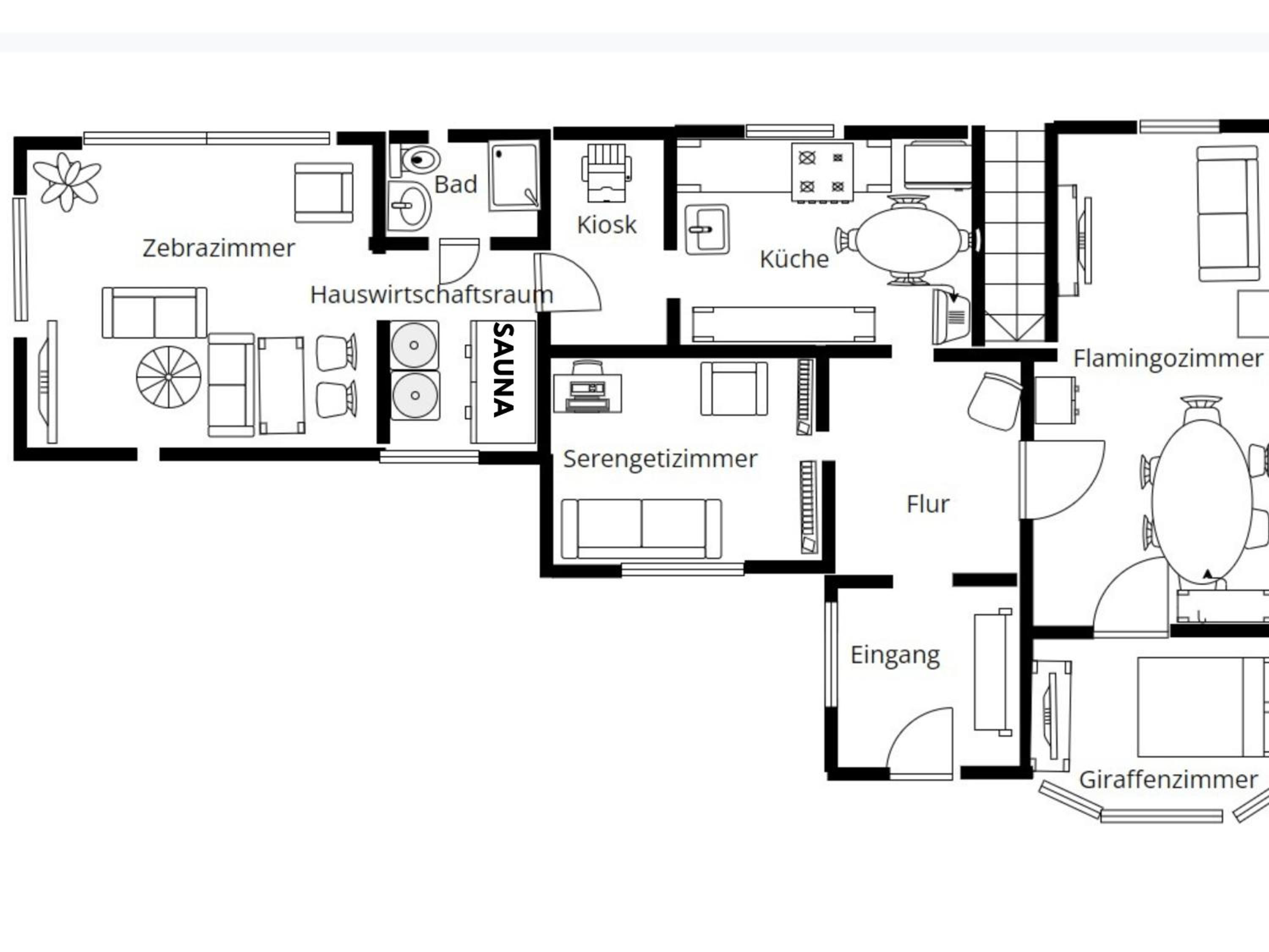 Lodge of Africa - einzigartige Themenzimmer, eingezäunten Garten, Sauna, Whirlpool & Kamin, Hunde willkommen, Gasgrill, voll ausgestattete Küche, großer Es
