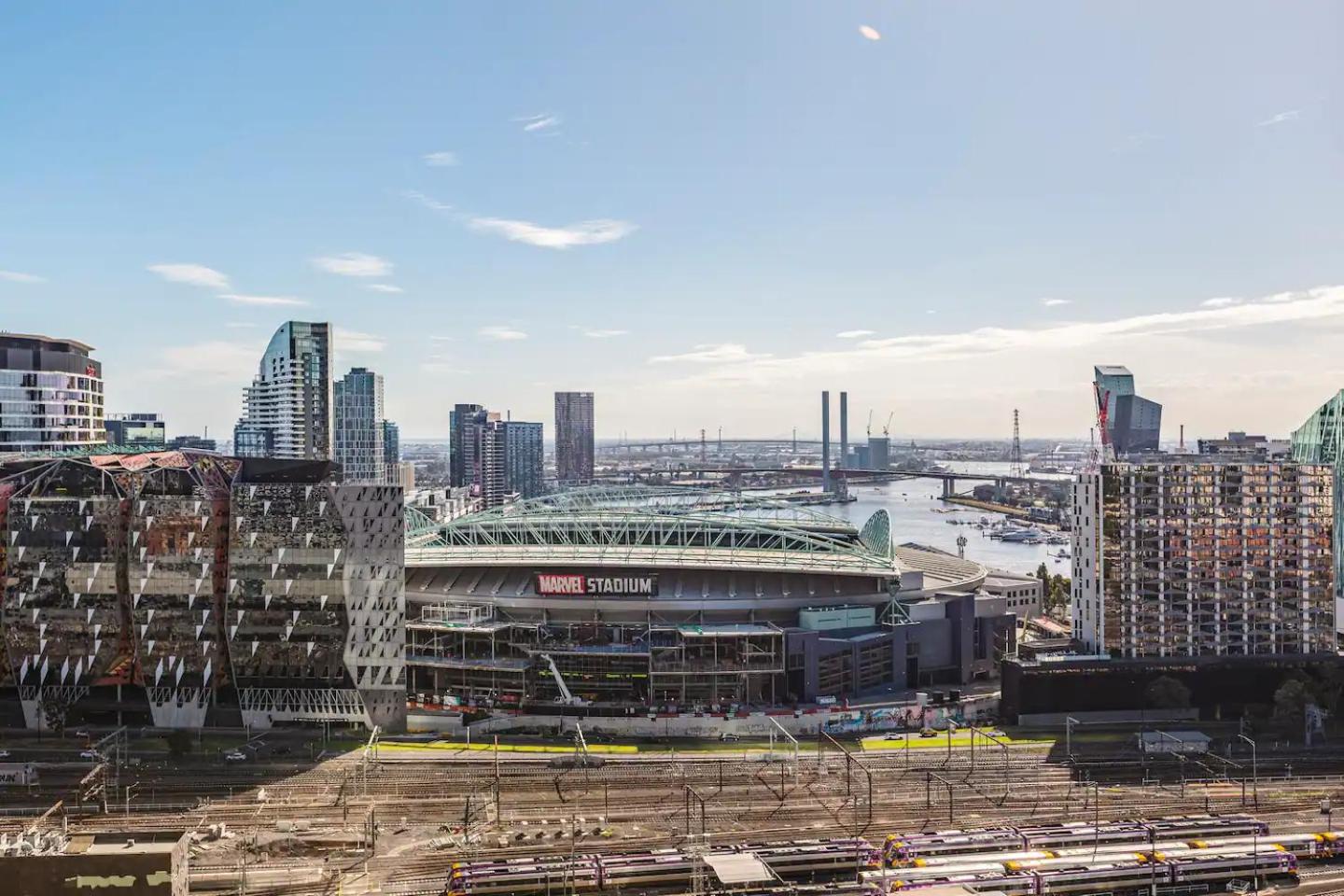 West Side Spencer St Apt w Marvel Stadium View