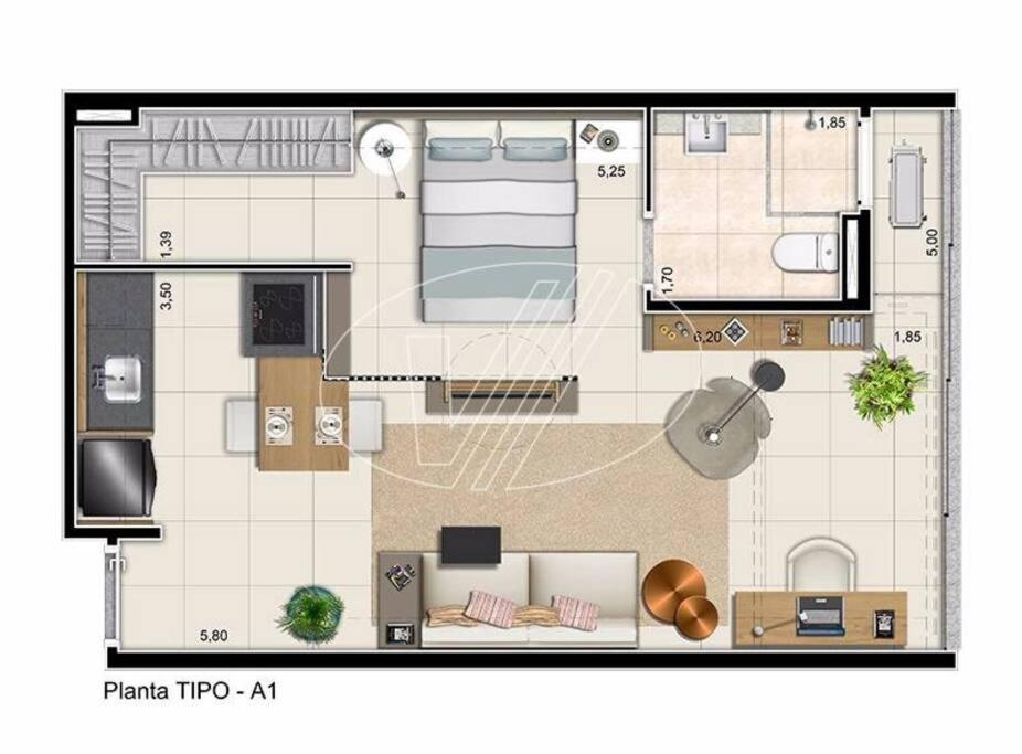 Excelente Apartamento Studio Mobiliado no Bosque em Campinas