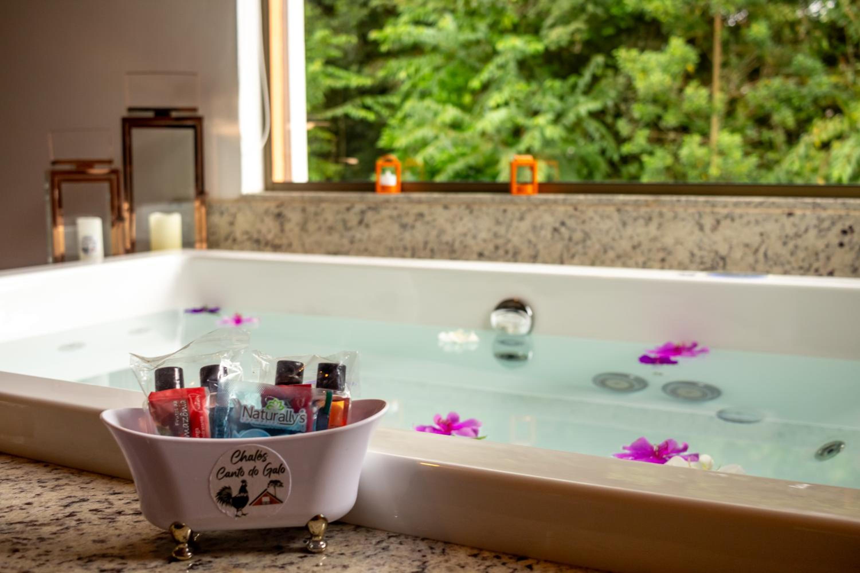Chalé Canto do Galo 2 - Hidro da Jacuzzi, Lareira Ecológica, Cozinha Completa, Wi-Fi 80mbps, próximo a comércio local e relaxando ao som do riacho
