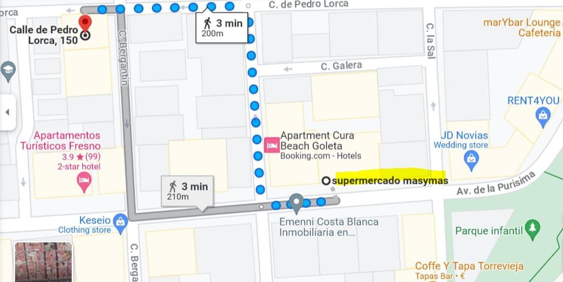 Calle Pedro Lorca Spacious Studio near Del Cura Beach , seafront with many reastoraunts, supermarket Masymas and pharmacy 24h view 3
