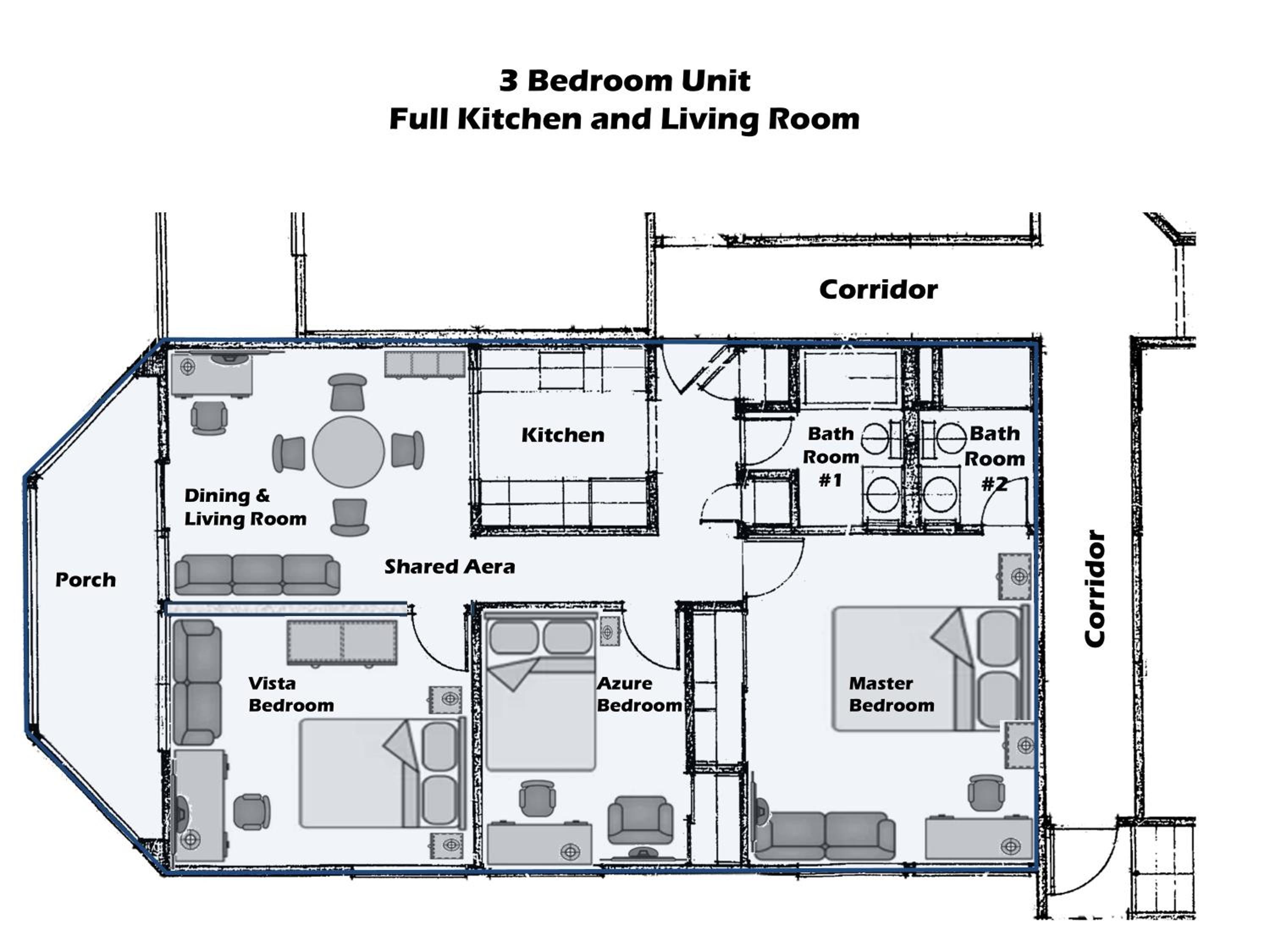Cozy and Secure 3-Bedroom, 2-Bath Unit with 6 Beds and Beautiful Bay View view 5