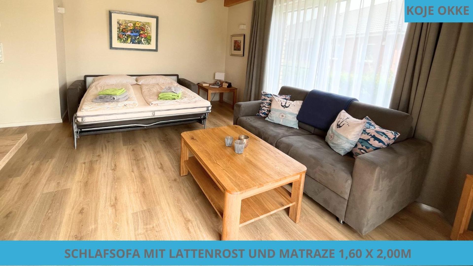 Küstenkojen mit 4 Ferienwohnungen für 1 bis 8 Pers mit diversen Schlafzimmern, Garten oder Balkon