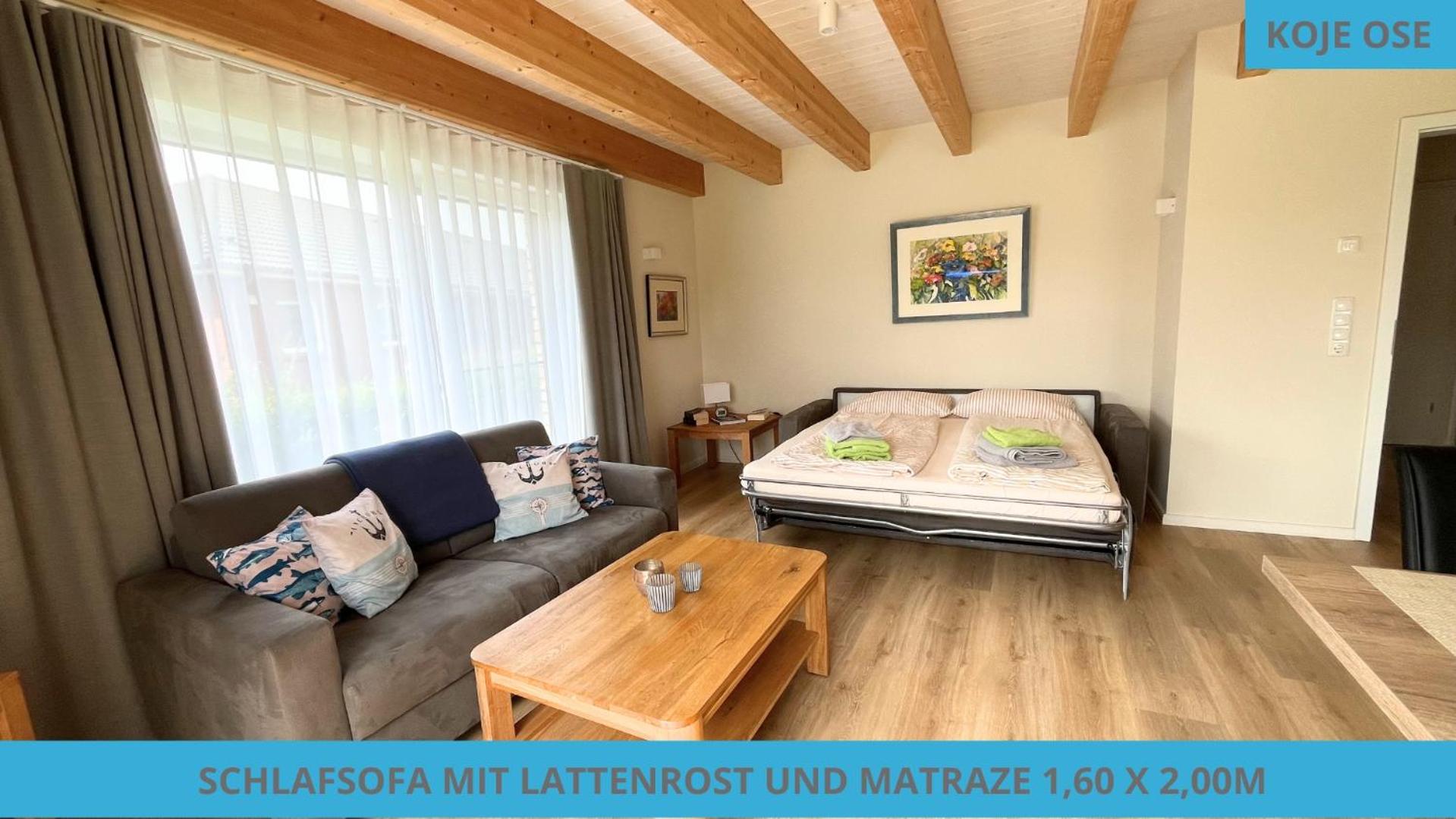Küstenkojen mit 4 Ferienwohnungen für 1 bis 8 Pers mit diversen Schlafzimmern, Garten oder Balkon