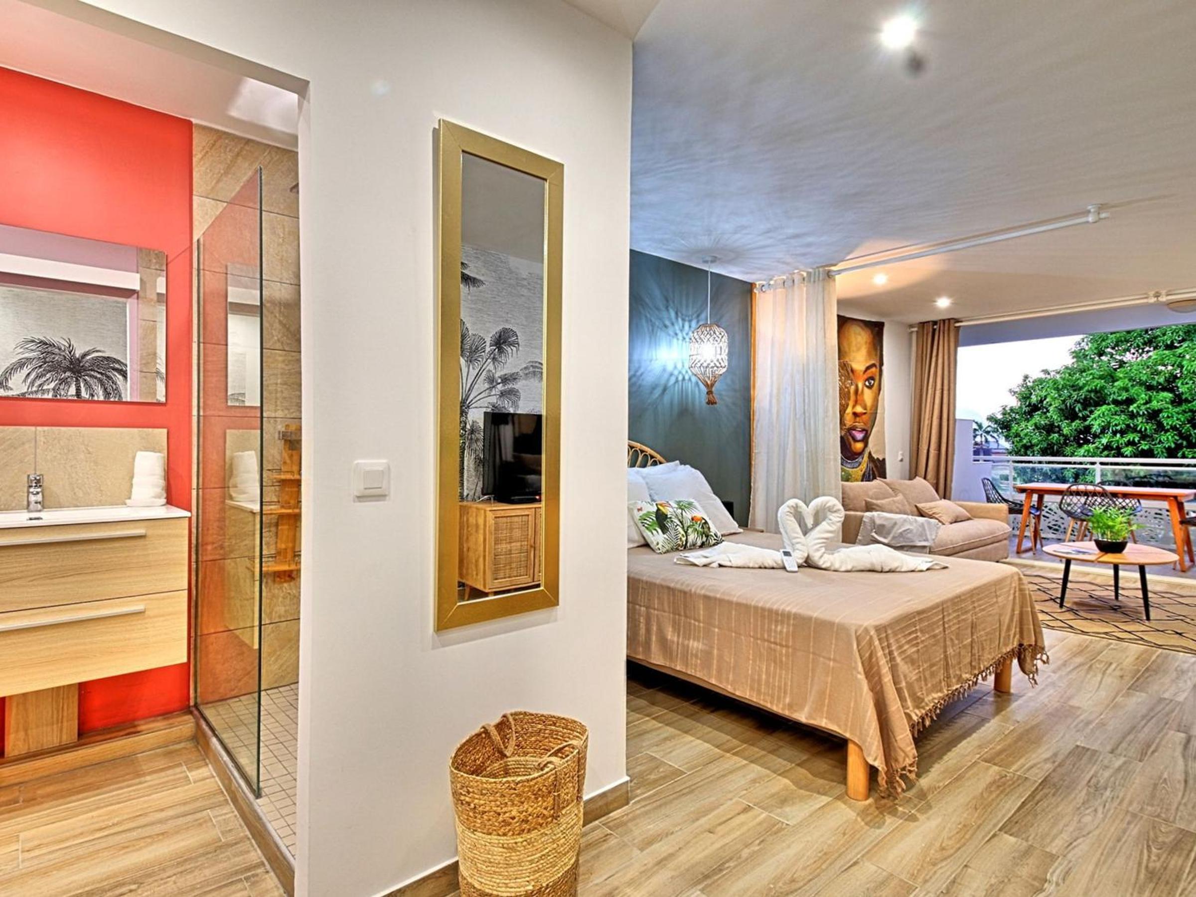 Studio à Anse Marcel, plage, climatisation, parking - FR-1-734-47