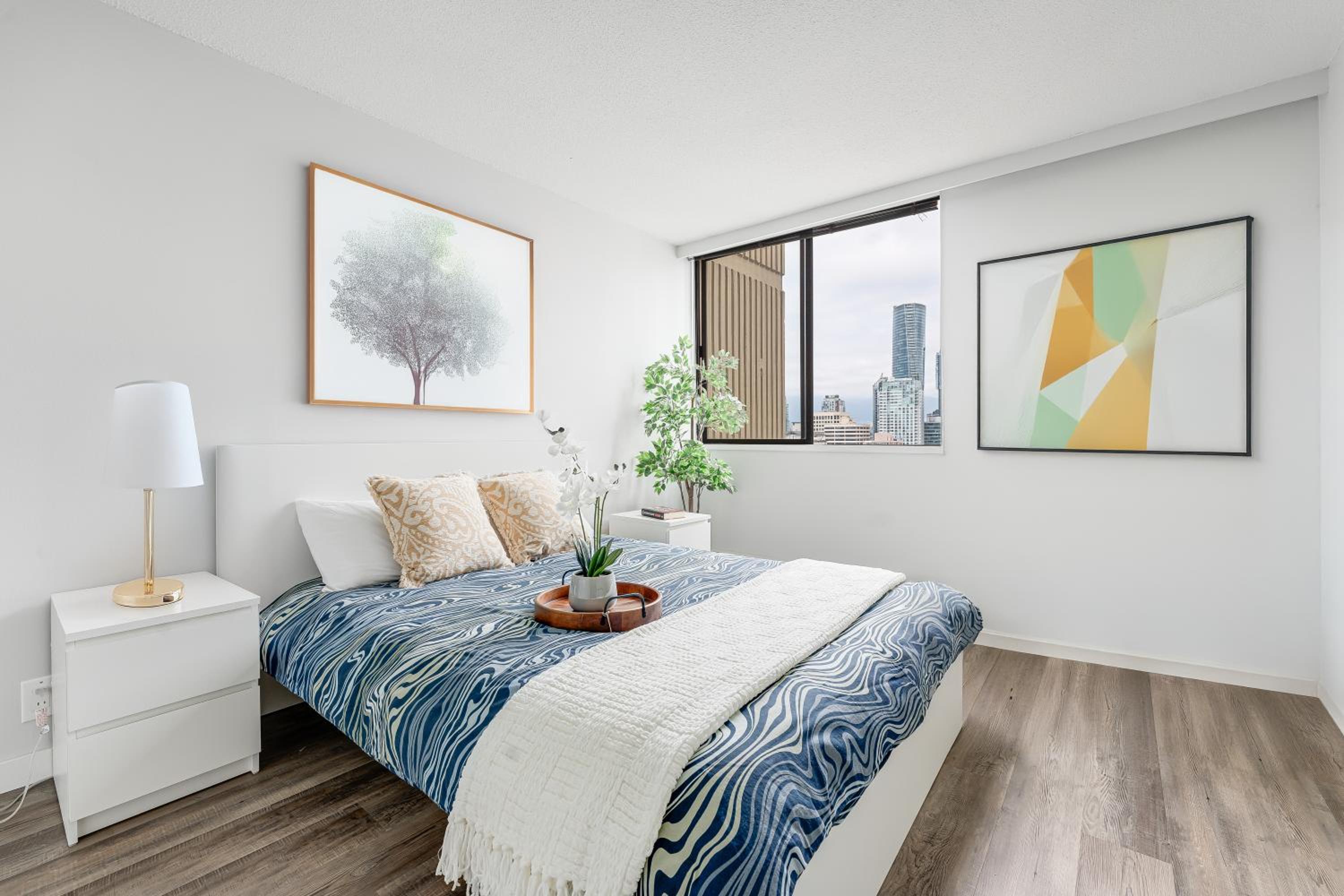 Stunning City View from Modern 2 Bedroom Downtown Apartment