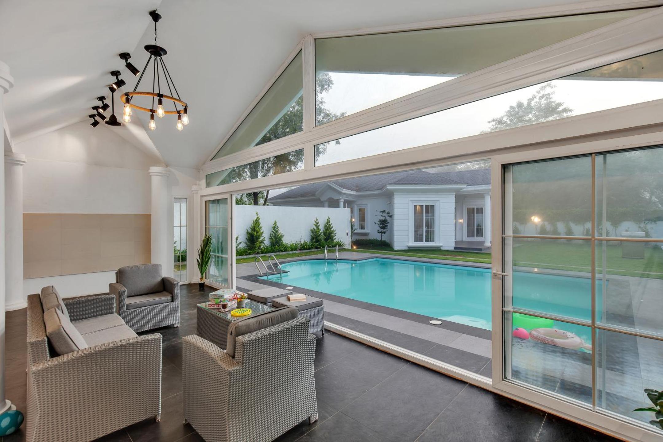 SaffronStays White Pearl - 3BR Vikramgad villa, pool, gazebo, pergola, BBQ & bonfire, near Pinjal, Sajan & Kohoj view 4