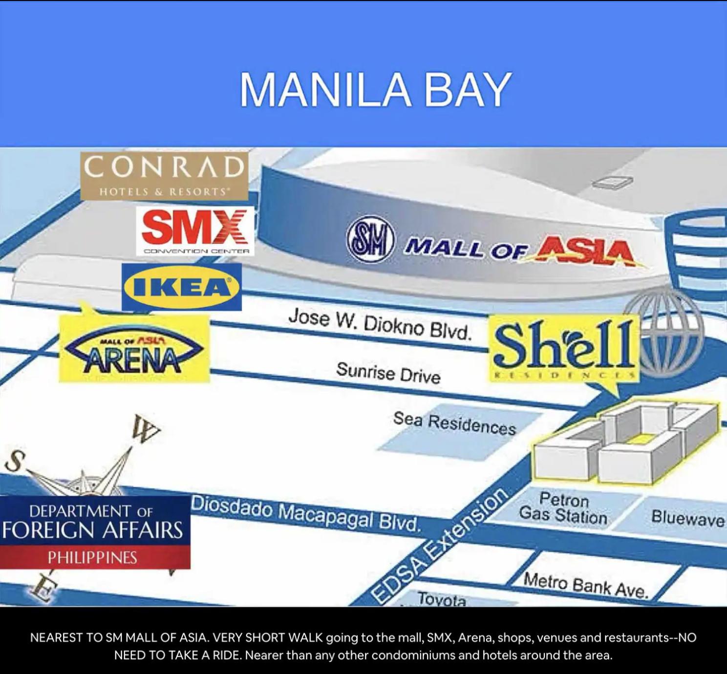 Near MOA Manila Bay Airport via NAIAX Balcony-Pool View WiFi SHELL Residences view 3
