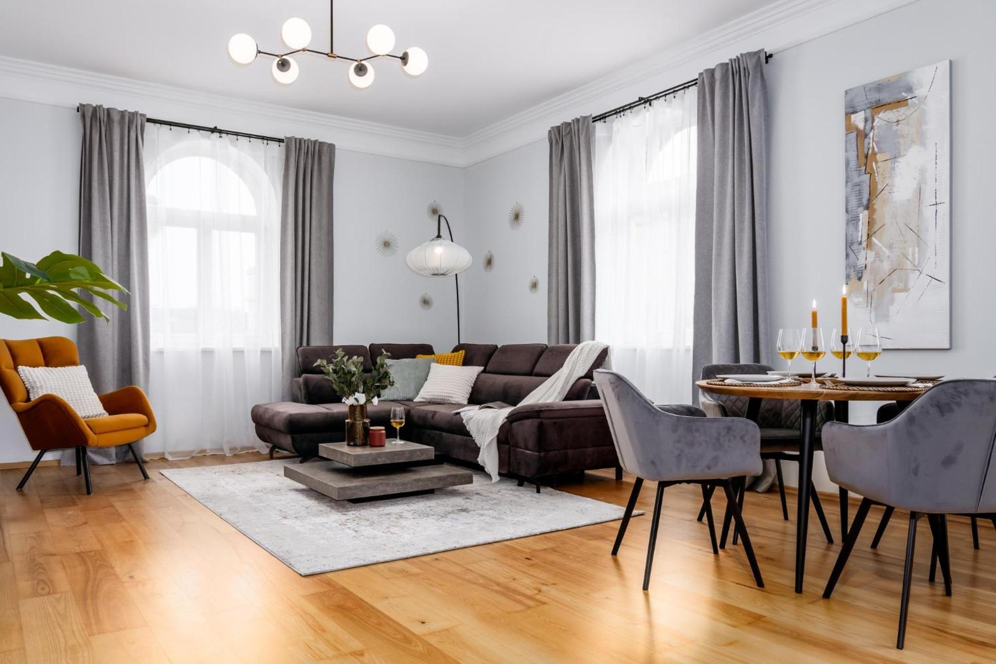 One bedroom apartment with fireplace & AC by Prague Days