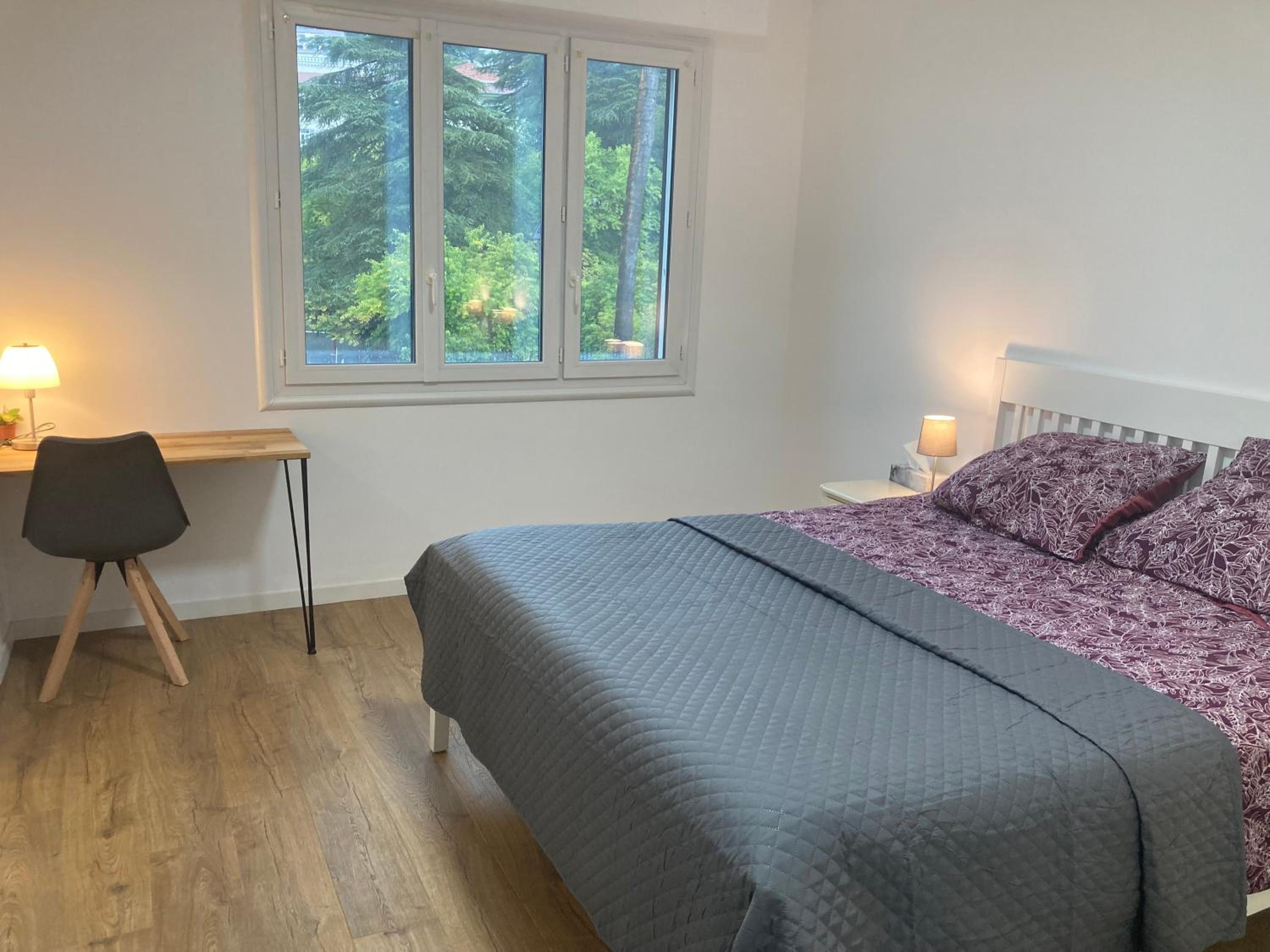 Cannes Beach Access, Private Room in Shared 3-Bedroom Apartment, Private Bathroom, Living Room with Sea View Suite Parentale salle de bain privée accès pla