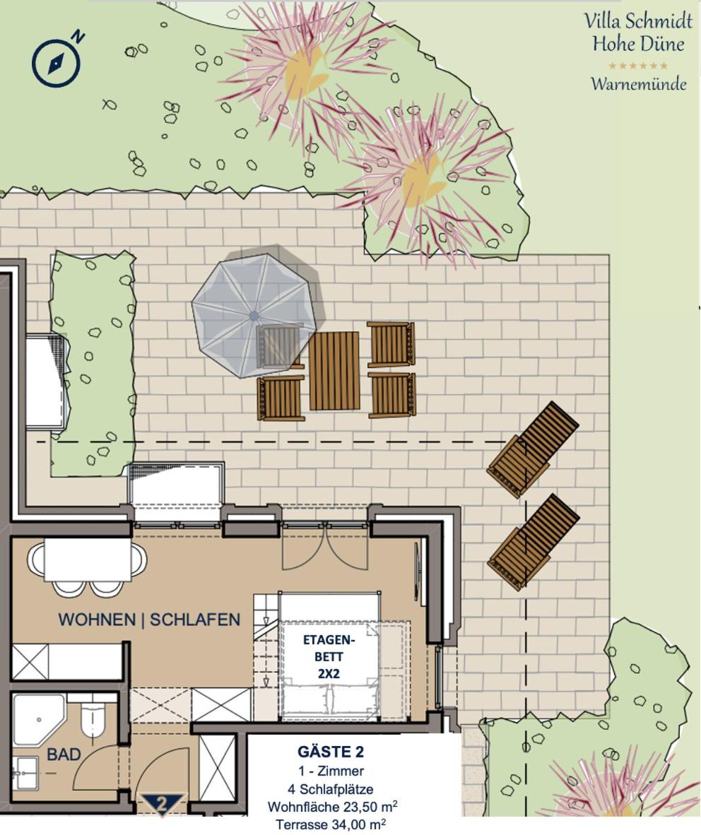 Villa Schmidt Apartments - Strandhaus direkt am Meer mit Sauna, Sport und Dünengarten - Klassik