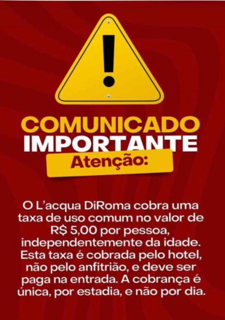 Apto completo no Lacqua di Roma para 5 pessoas com acesso 24h ao parque aquático