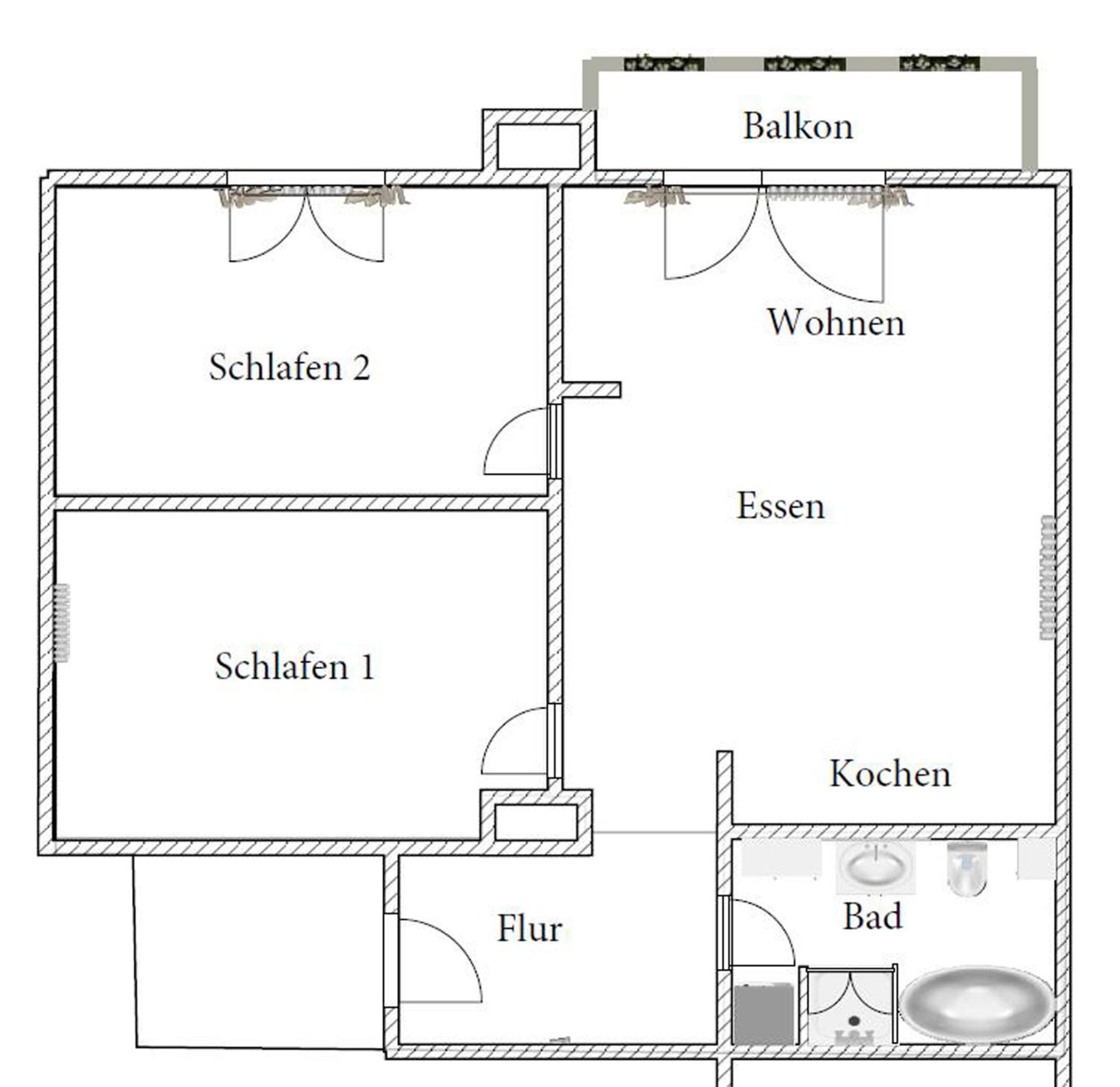 moderne Ferienwohnung mit Balkon