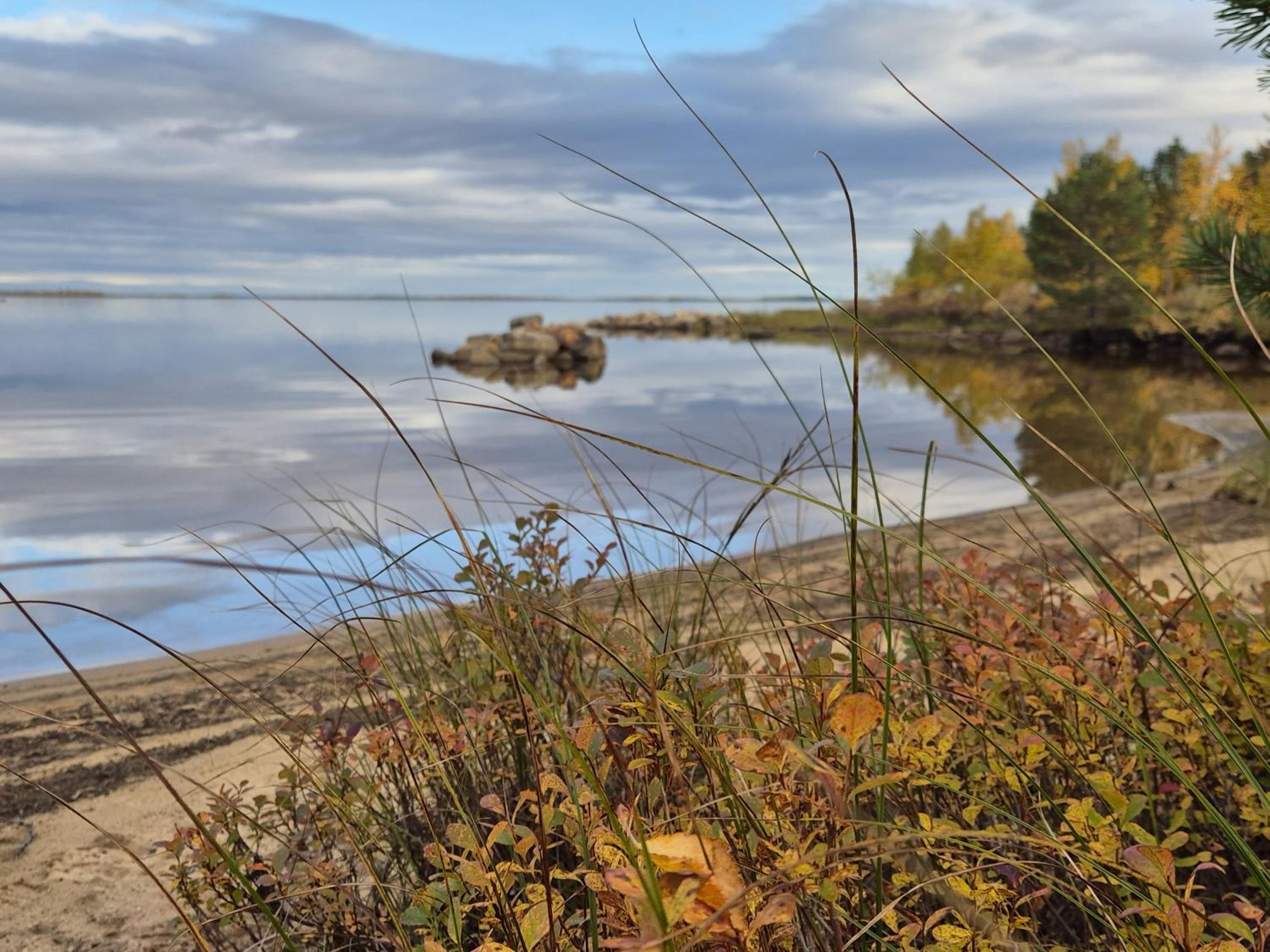 Hillavilla in the shore of lake Inari