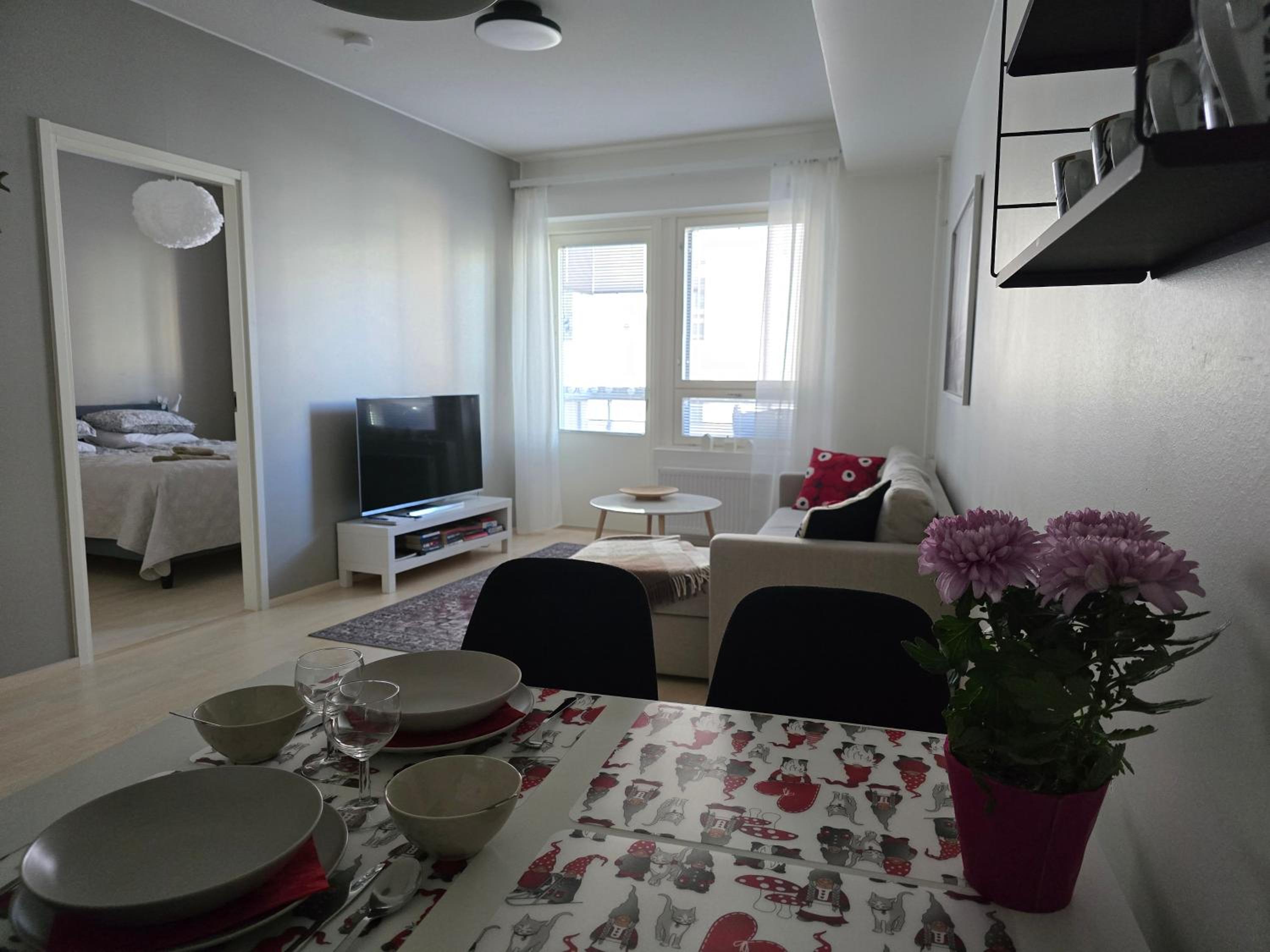 Uusi kotoisa kaksio yksityissaunalla