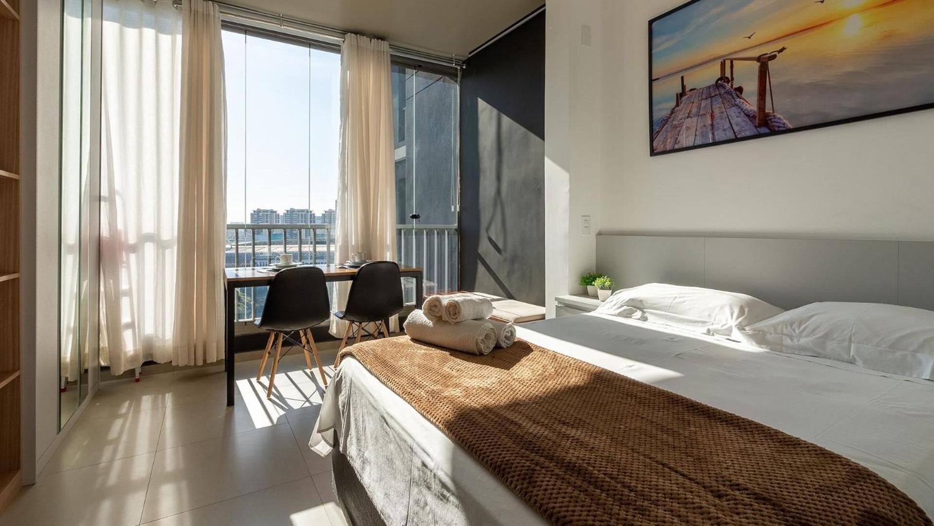 Studios Novíssimos com Piscina no Rooftop e vista para o Allianz Parque
