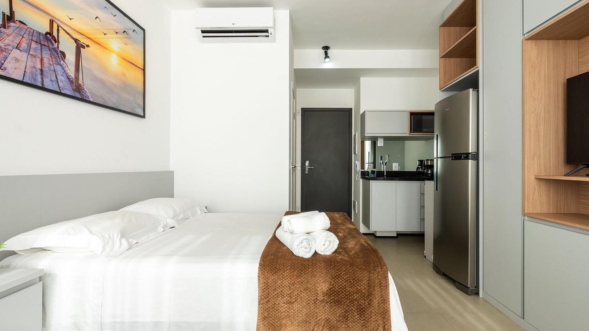 Studios Novíssimos com Piscina no Rooftop e vista para o Allianz Parque