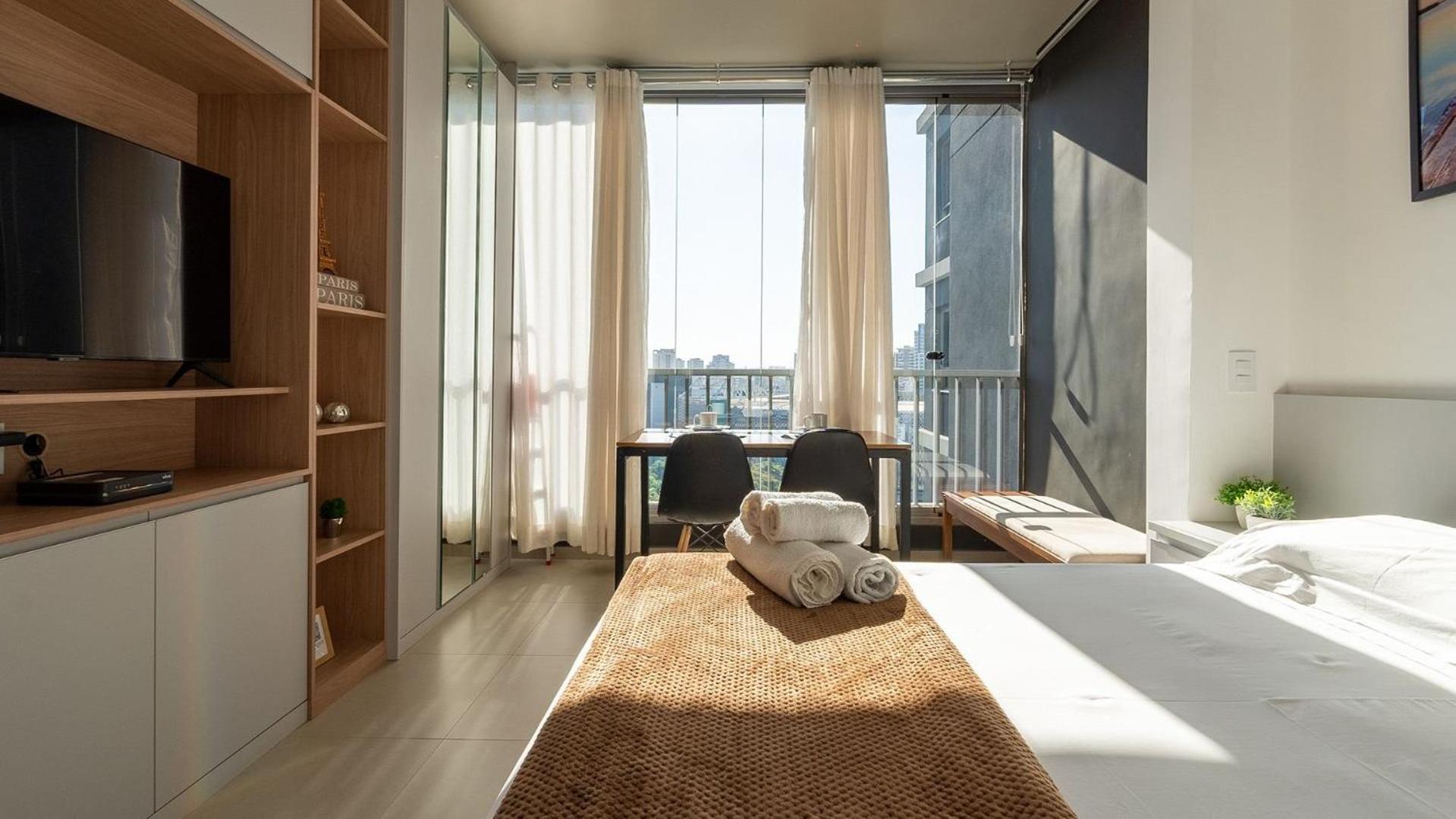 Studios Novíssimos com Piscina no Rooftop e vista para o Allianz Parque