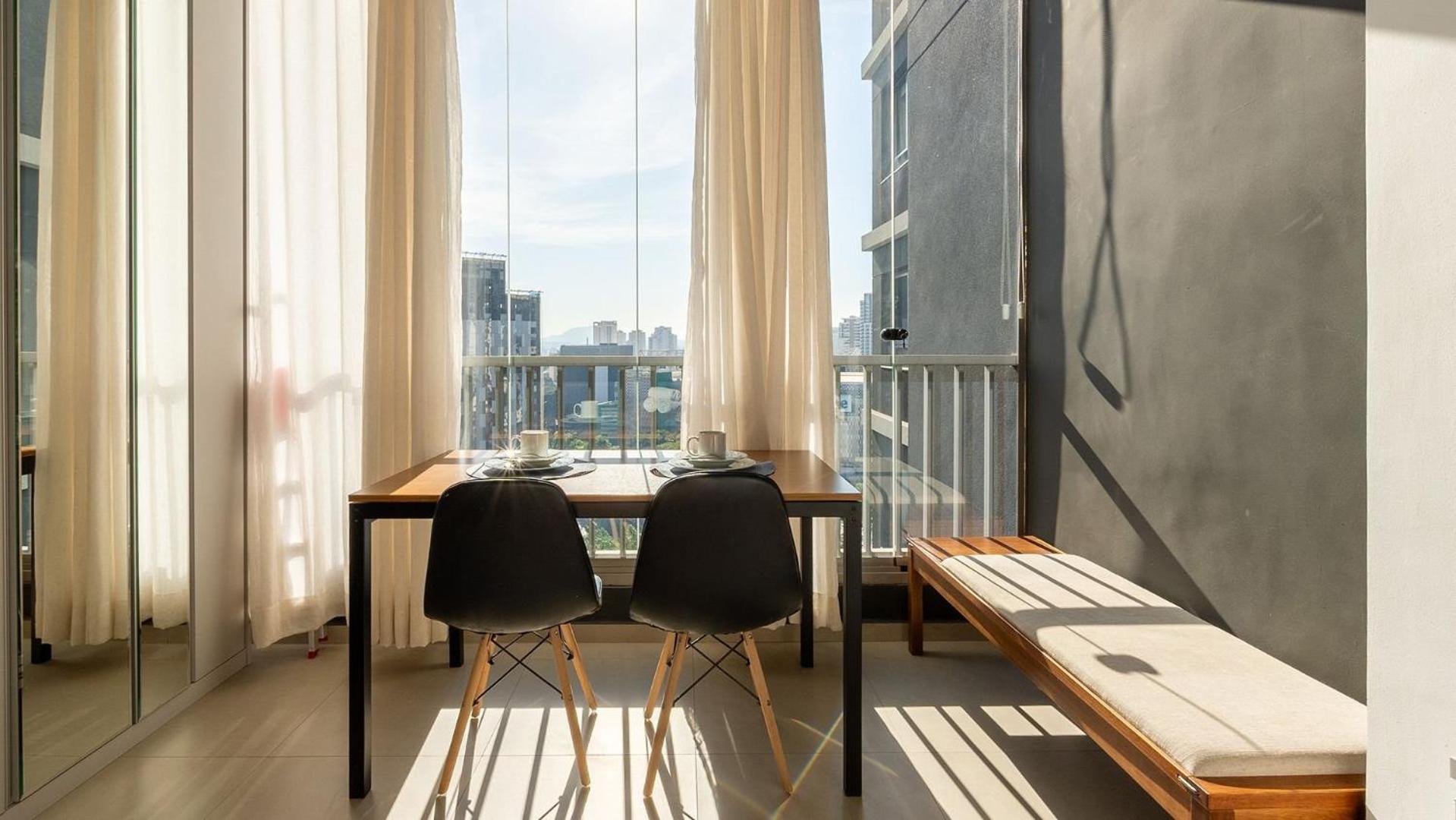 Studios Novíssimos com Piscina no Rooftop e vista para o Allianz Parque