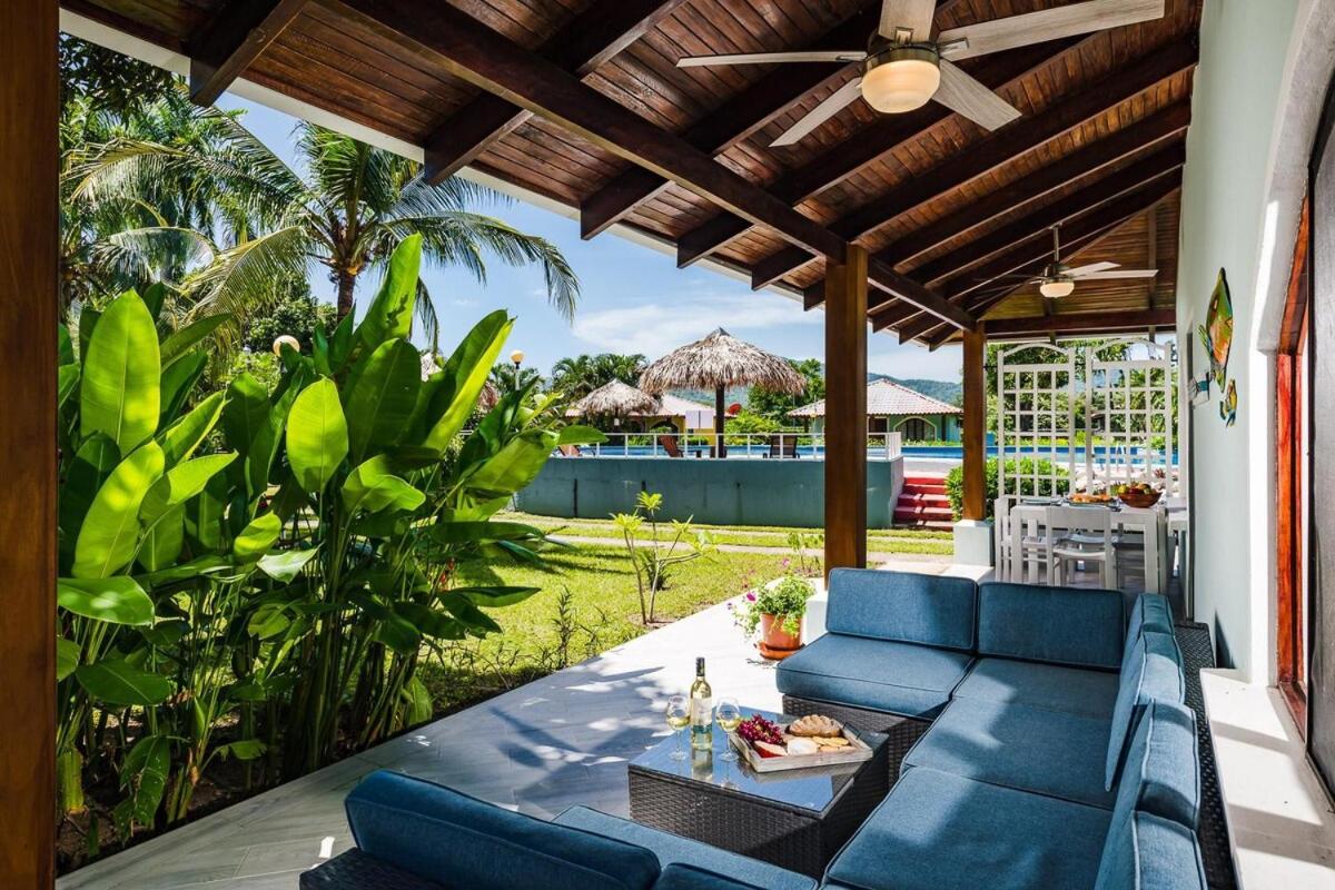 Poolside villa near beach large private patio