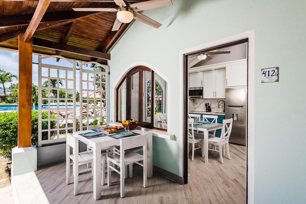 Poolside villa near beach large private patio