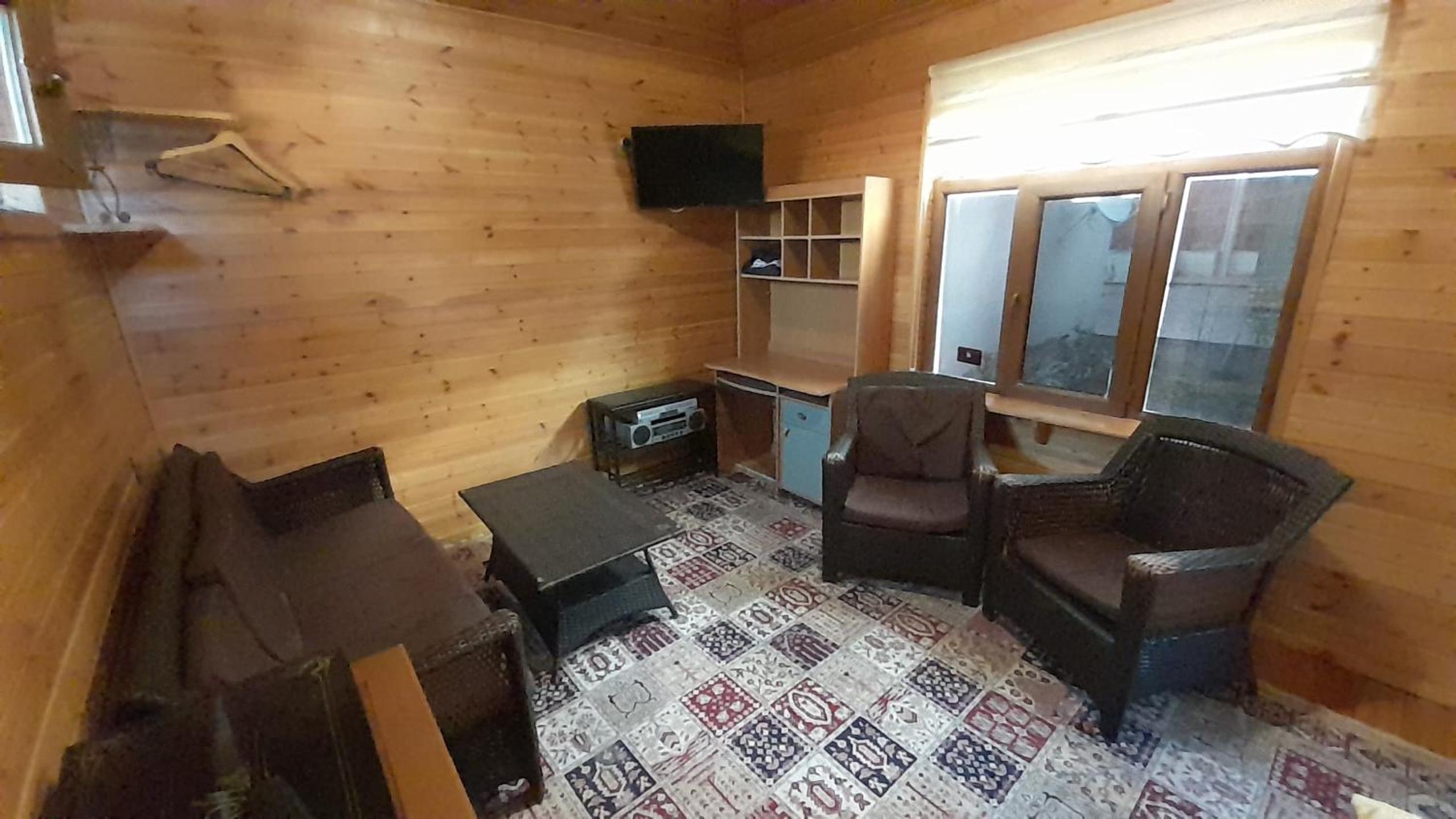Wooden room in garden house