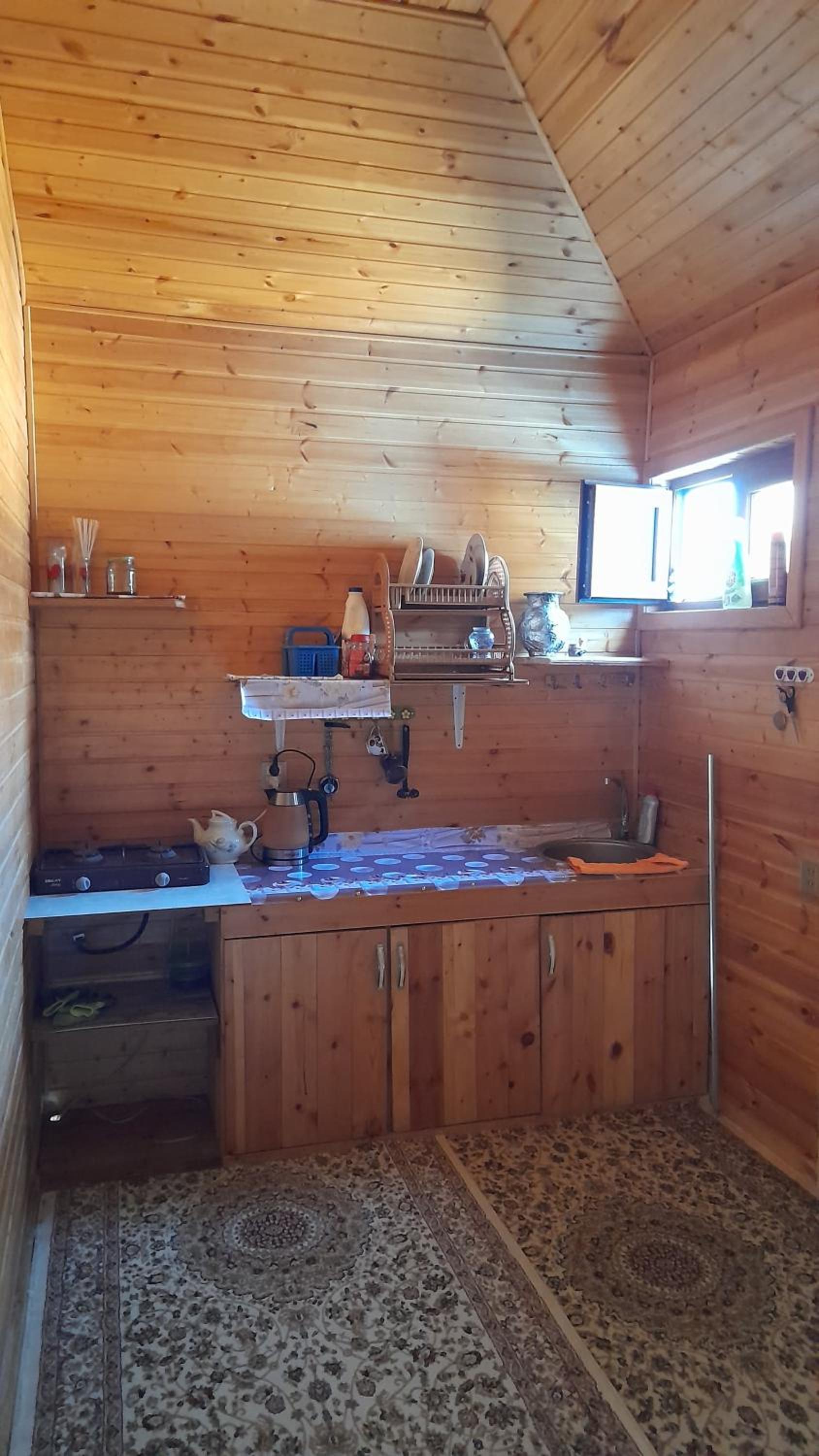 Wooden room in garden house