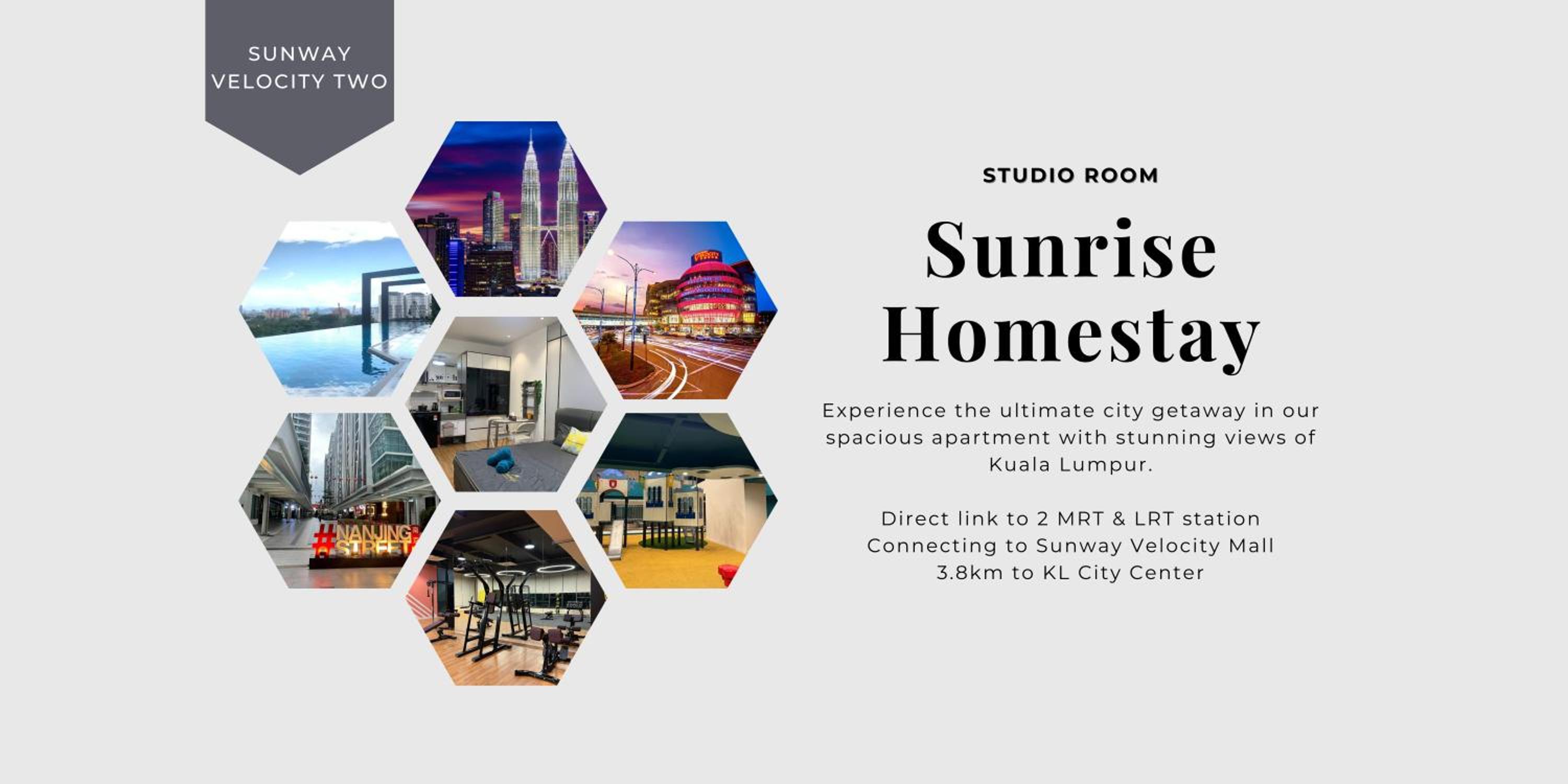 SVT Sunway Velocity Studio 2pax MRT LRT TRX Cheras Kuala Lumpur