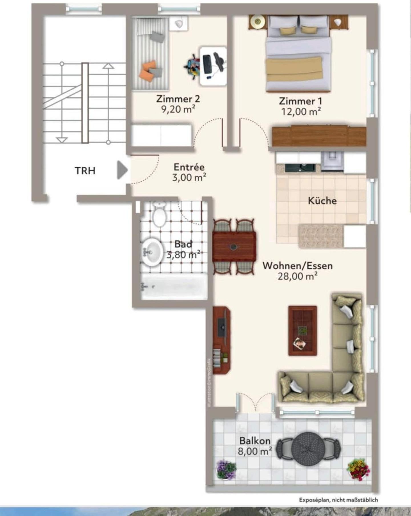 With Mountain View & Balcony Kitchen Parking