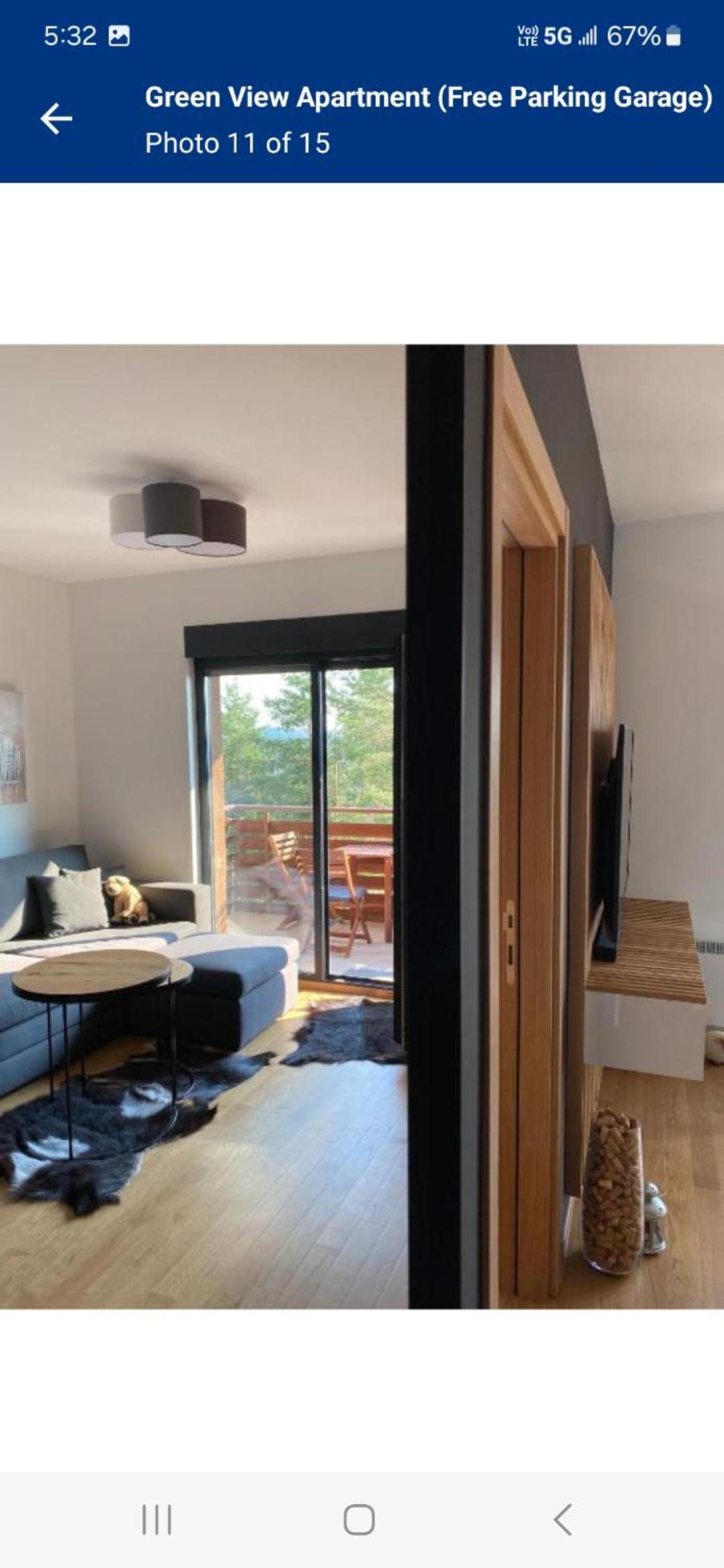 Green View Apartment with free garage parking view 3