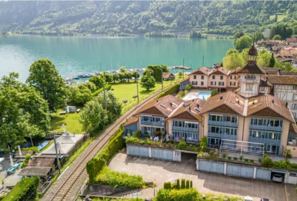 Surfers Studio near Interlaken, at lake with pool